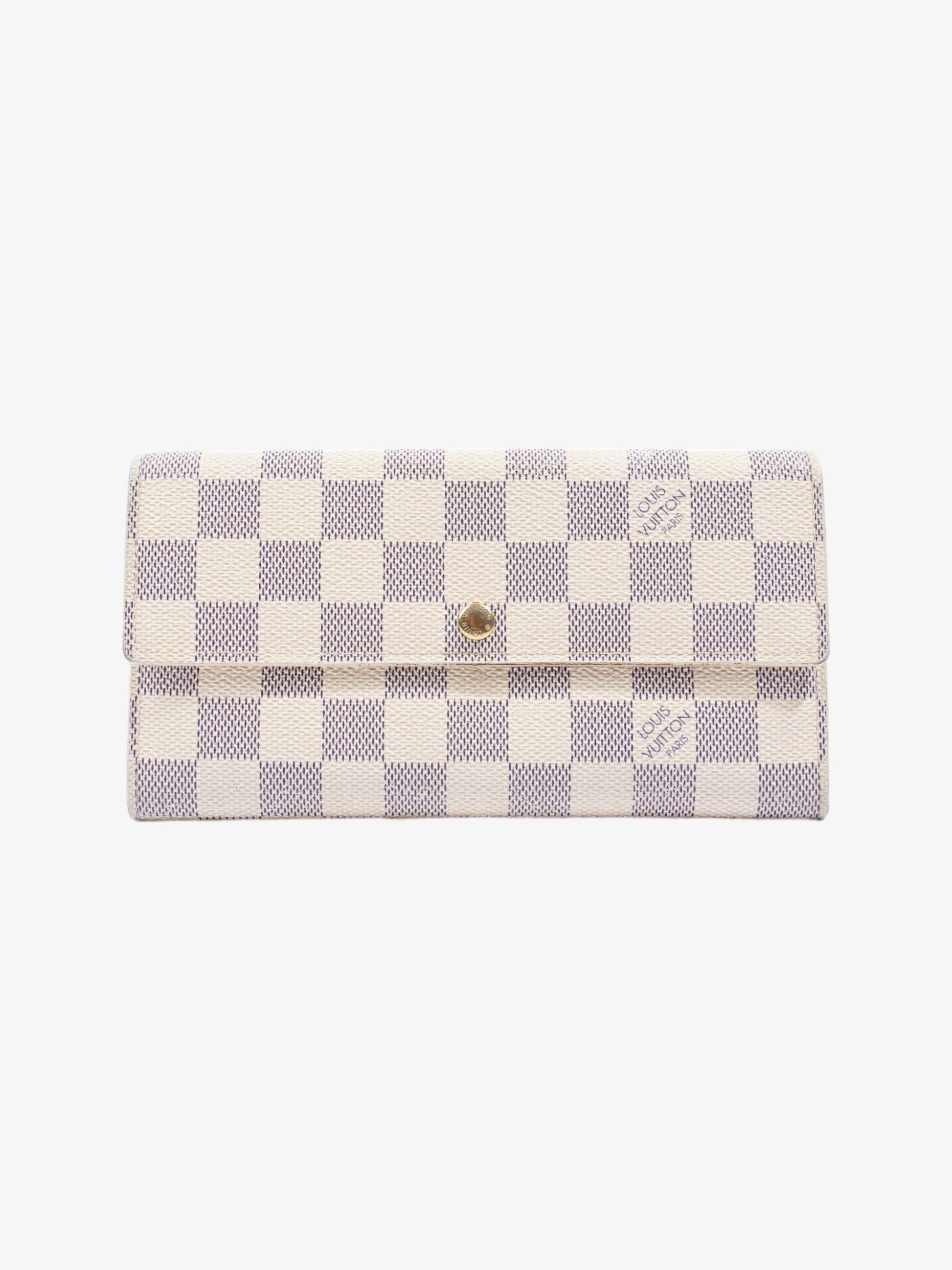 Louis Vuitton Sarah Azur Canvas Damier Wallet Case Azur Canvas