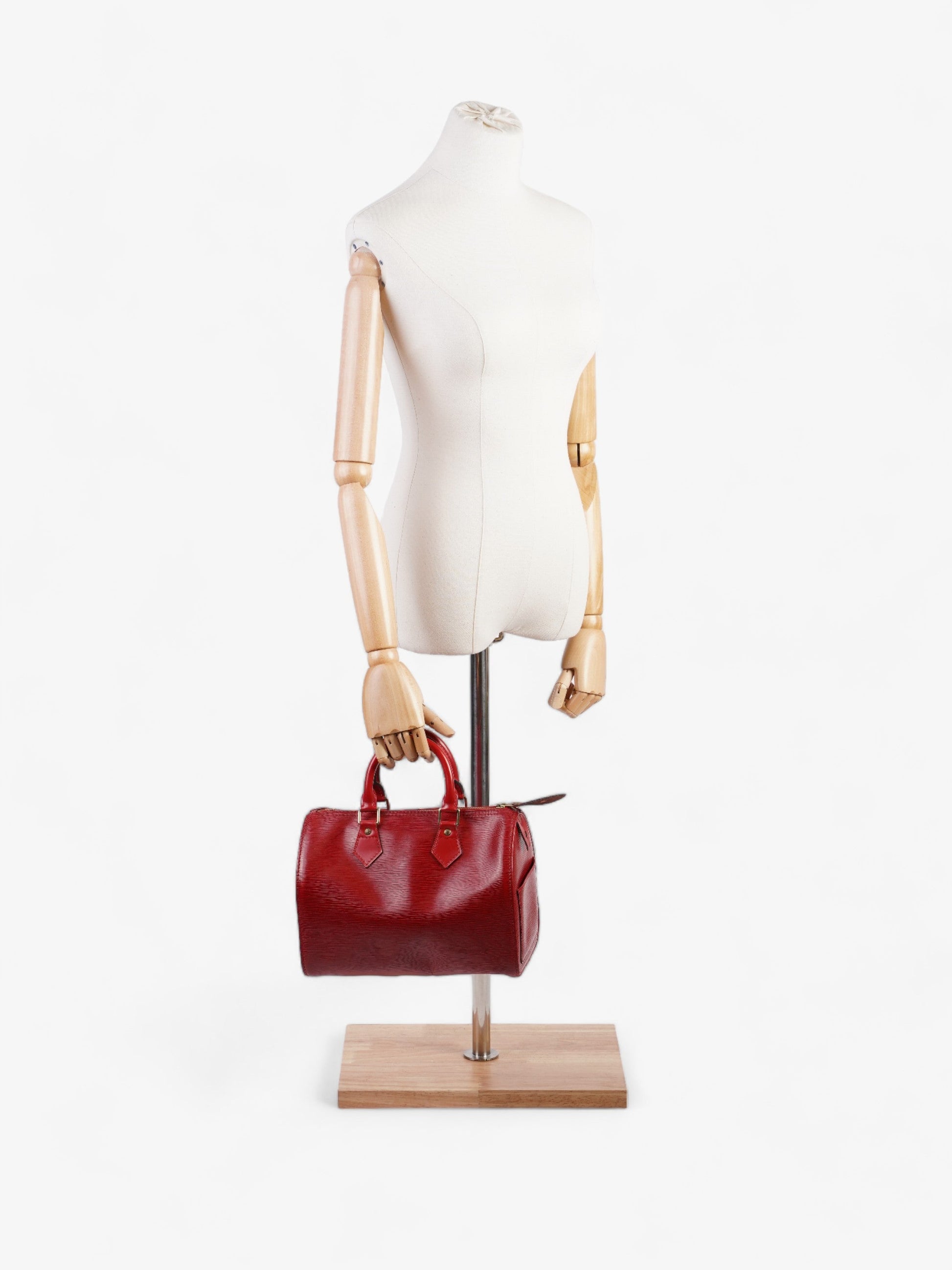 Louis Vuitton Speedy 25 Red Leather Epi Handbag