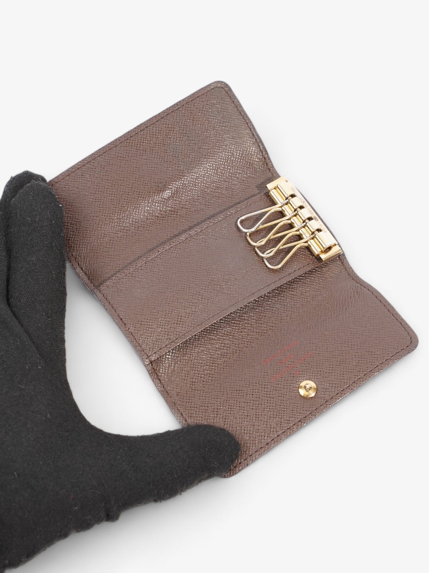 Louis Vuitton 4 Holder Ebene Coated Damier Canvas Coated Canvas Apparel