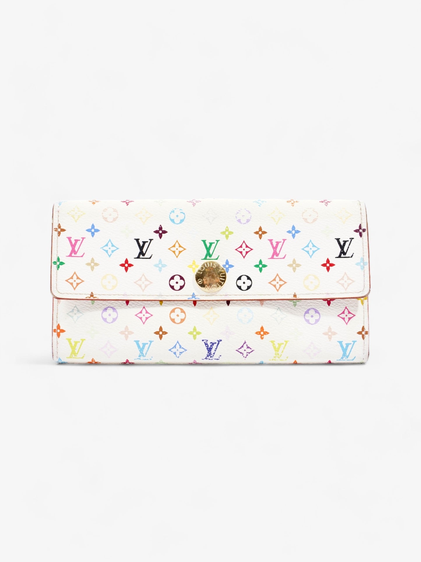 Louis Vuitton Sarah Coated Multicolour White Canvas Coated Canvas Wallet Case Coated Canvas