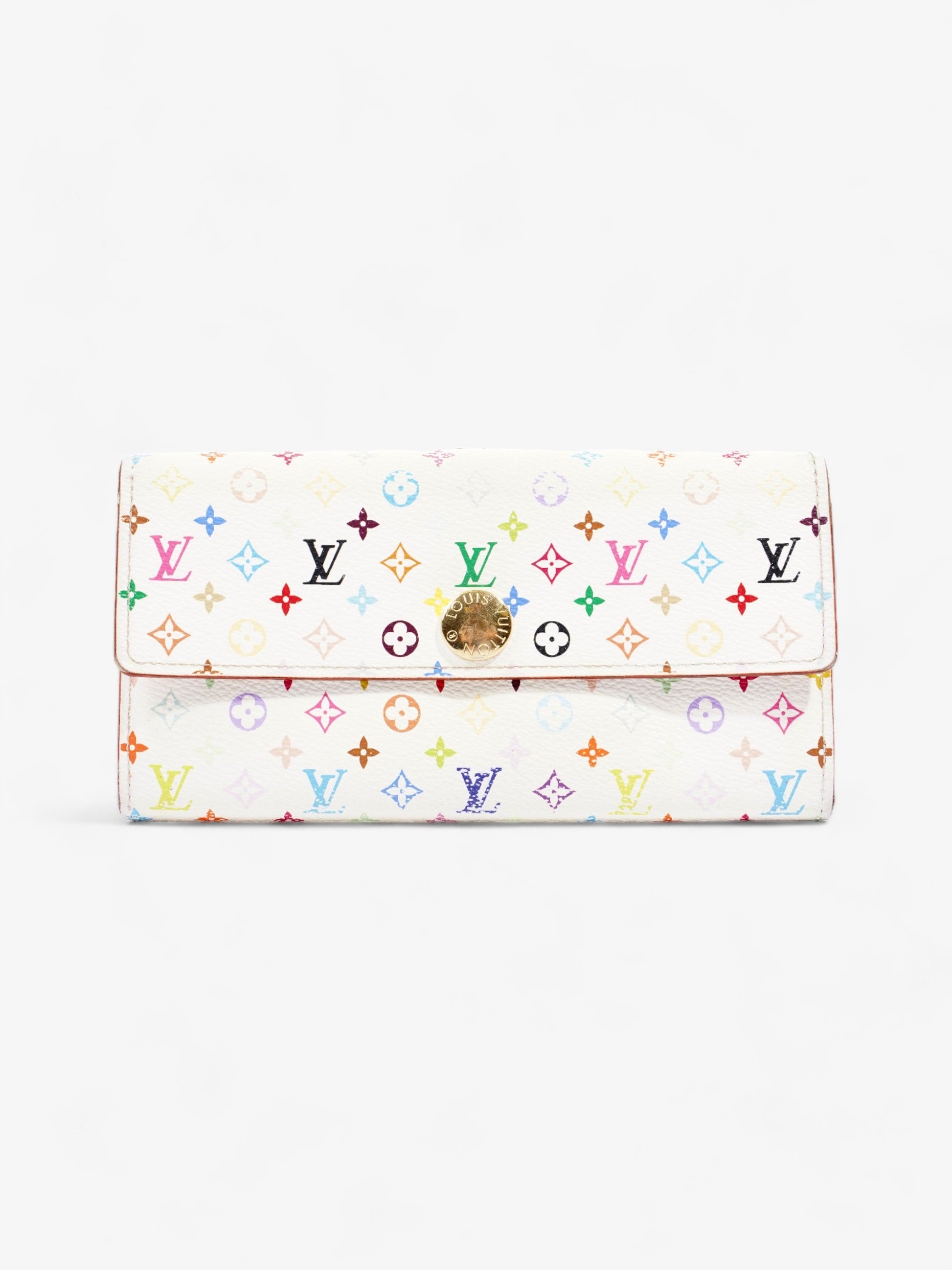 Louis Vuitton Sarah Coated Multicolour White Canvas Coated Canvas Wallet Case Coated Canvas