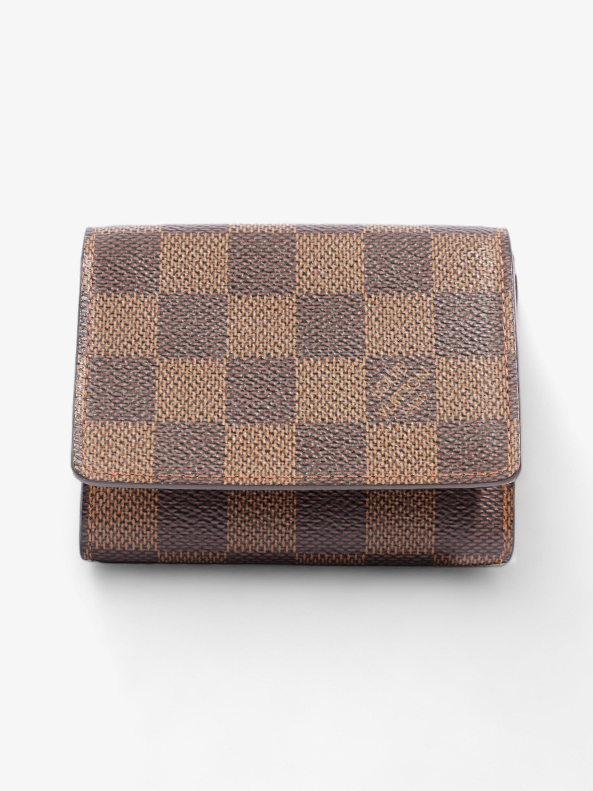 Louis Vuitton Card Ebene Coated Damier Canvas Coated Canvas Wallet Case