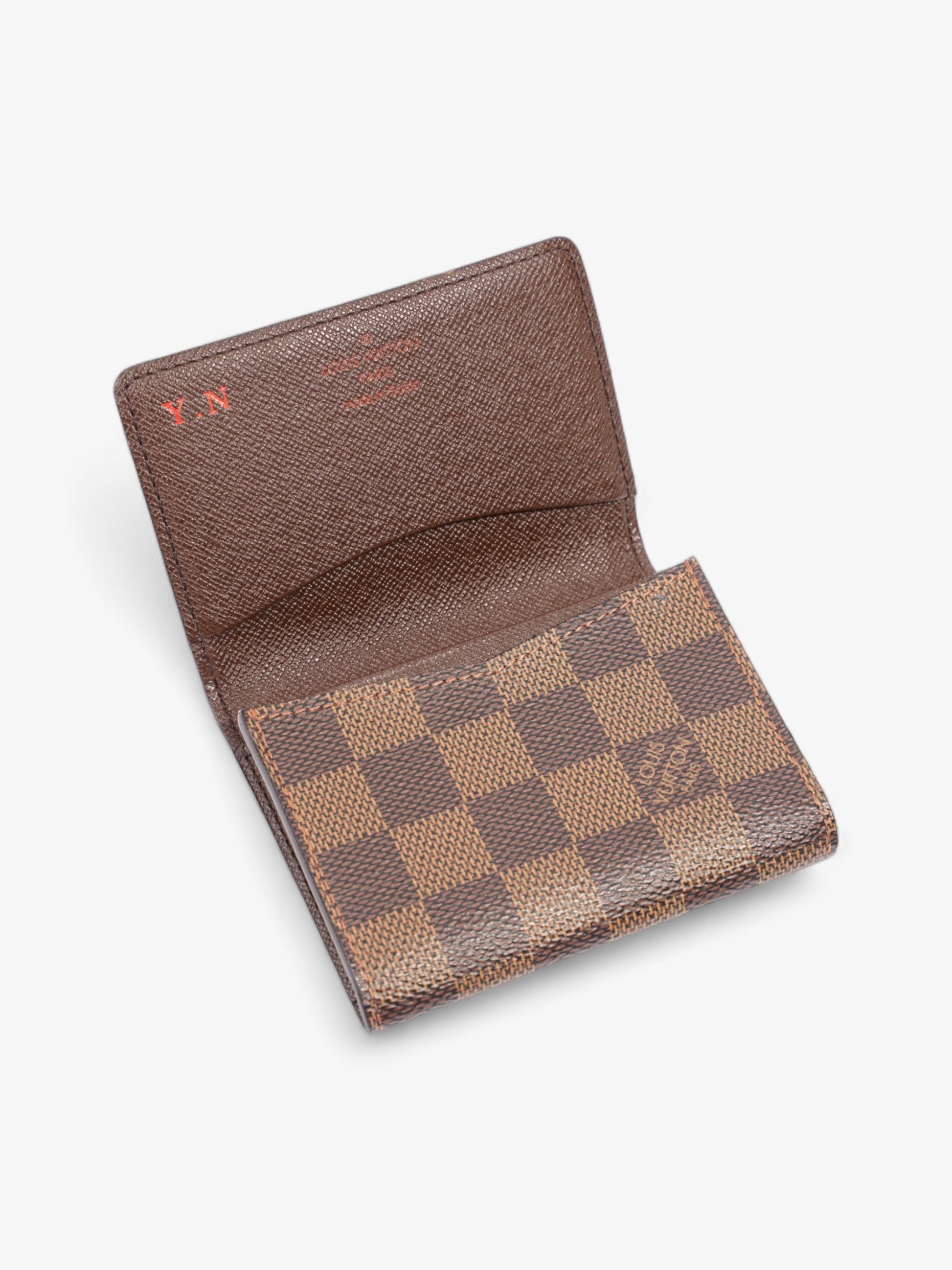 Louis Vuitton Card Ebene Coated Damier Canvas Coated Canvas Wallet Case