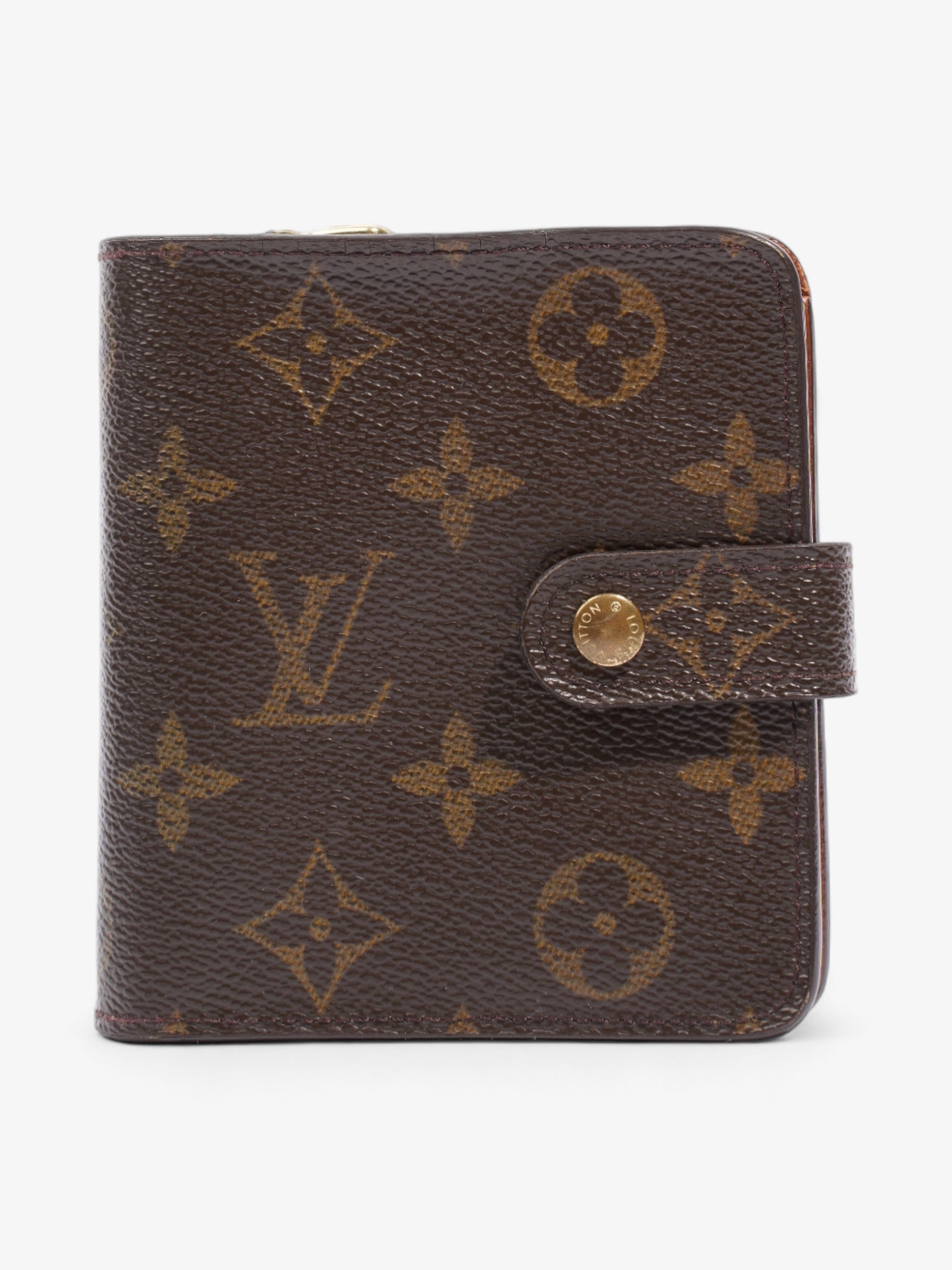 Louis Vuitton Compact Coated Monogram Canvas Coated Canvas Wallet Case Canvas 1