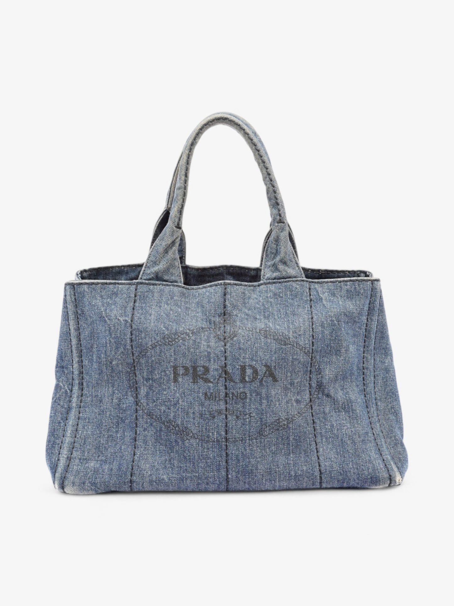 Prada Canapa Shoulder Bag Denim Blue