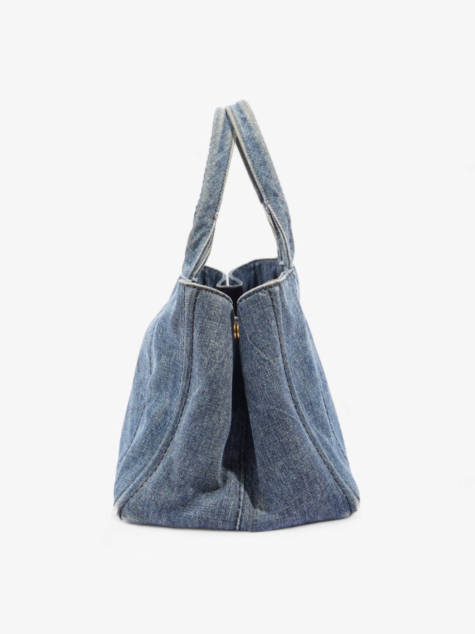 Prada Canapa Shoulder Bag Denim Blue