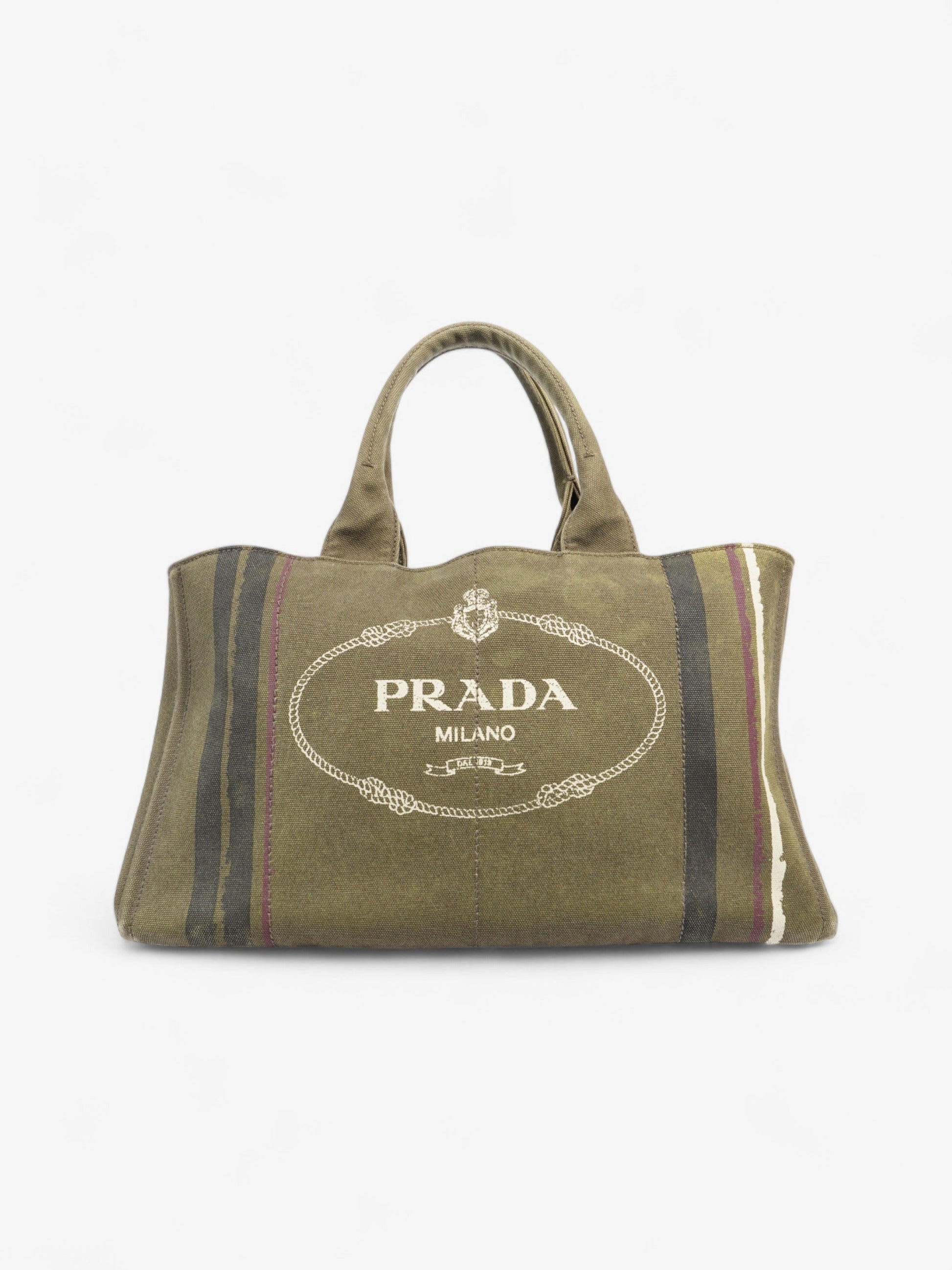 Prada Canapa Shoulder Bag Canvas Green