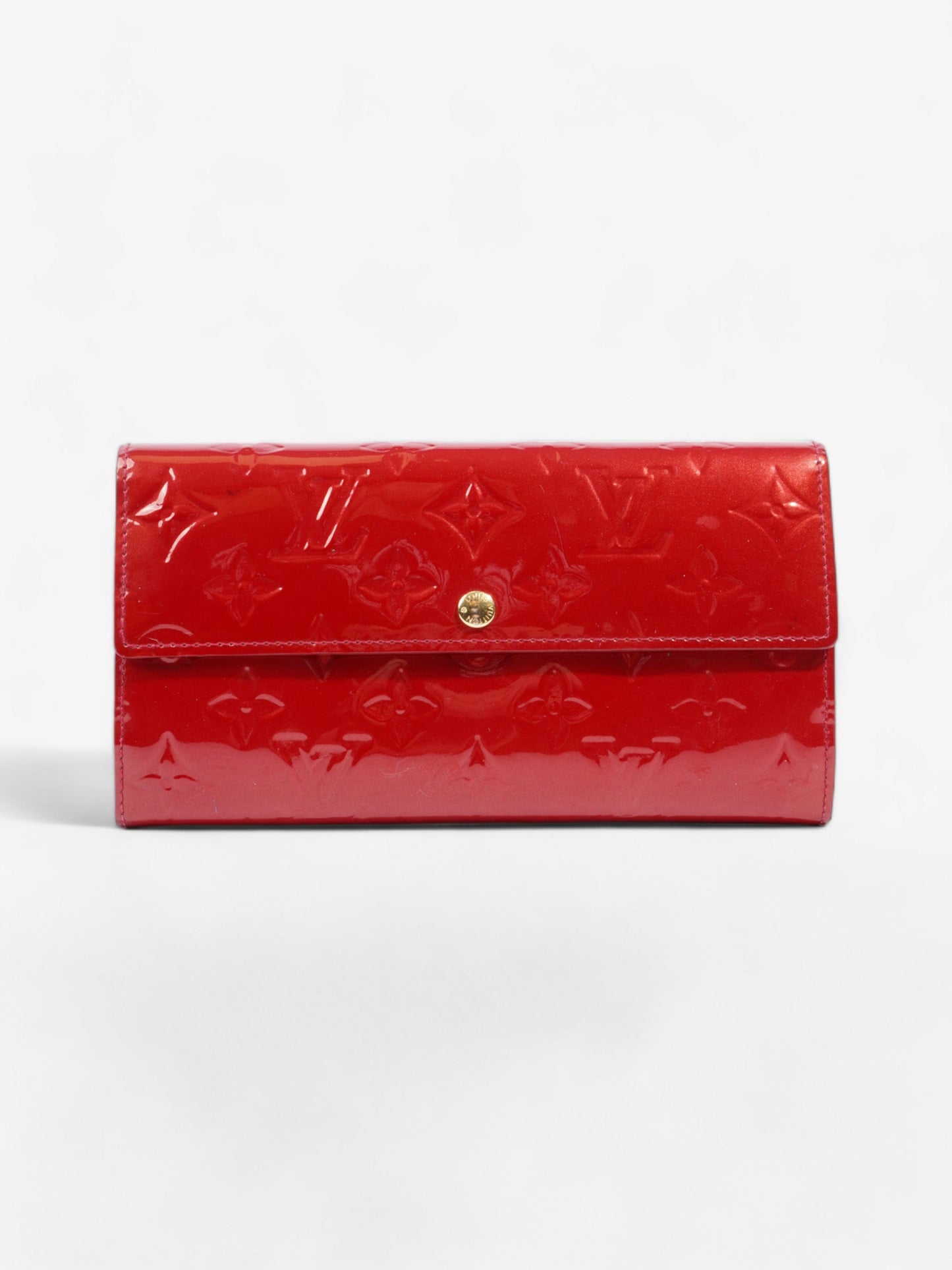 Louis Vuitton Sarah Red Leather Vernis Wallet Case