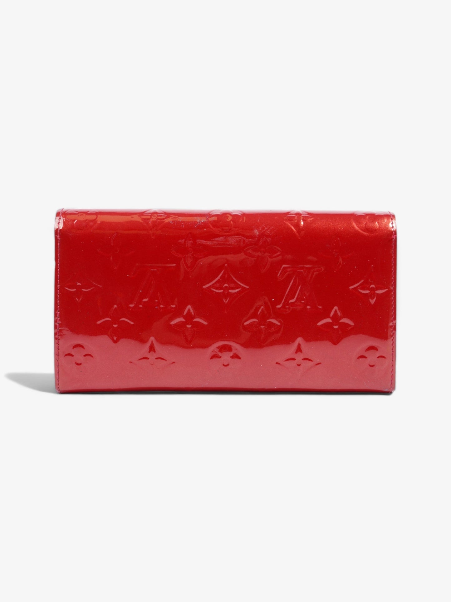 Louis Vuitton Sarah Red Leather Vernis Wallet Case