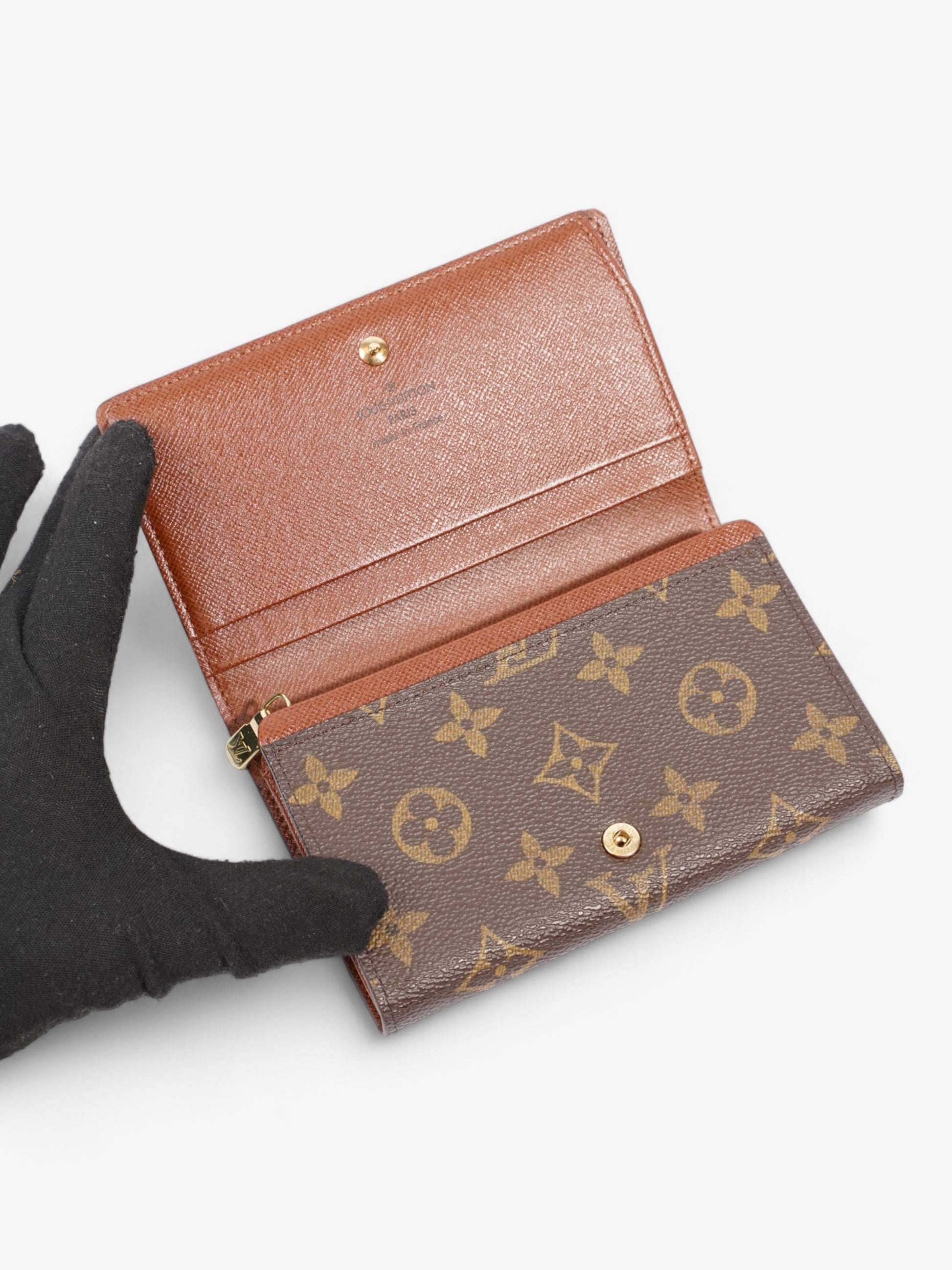 Louis Vuitton Porte Monnaie Tresor Coated Monogram Canvas Coated Canvas Apparel