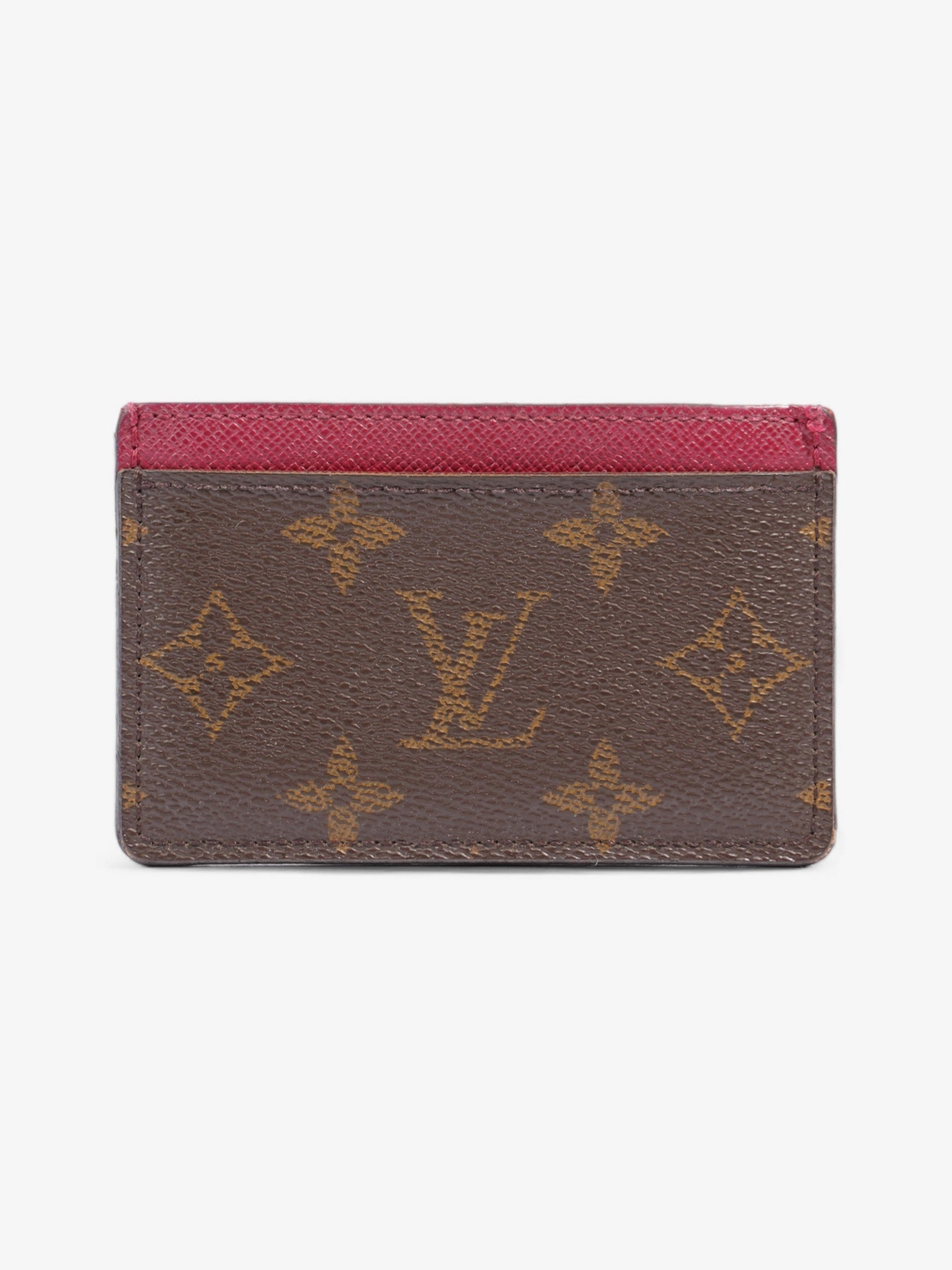 Louis Vuitton Porte Cartes Fuschia Coated Monogram Canvas Coated Canvas Apparel