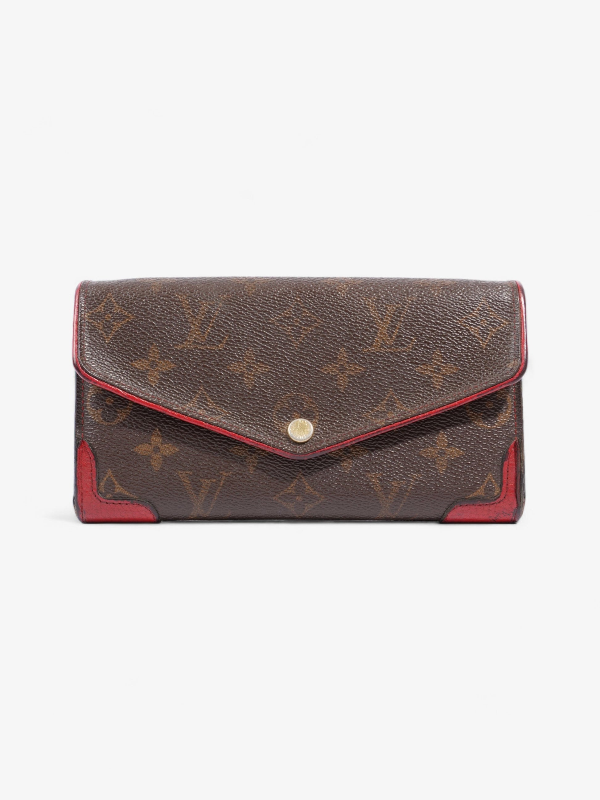 Louis Vuitton Portefeiulle Retiro French Coated Monogram Red Canvas Coated Canvas Wallet Case