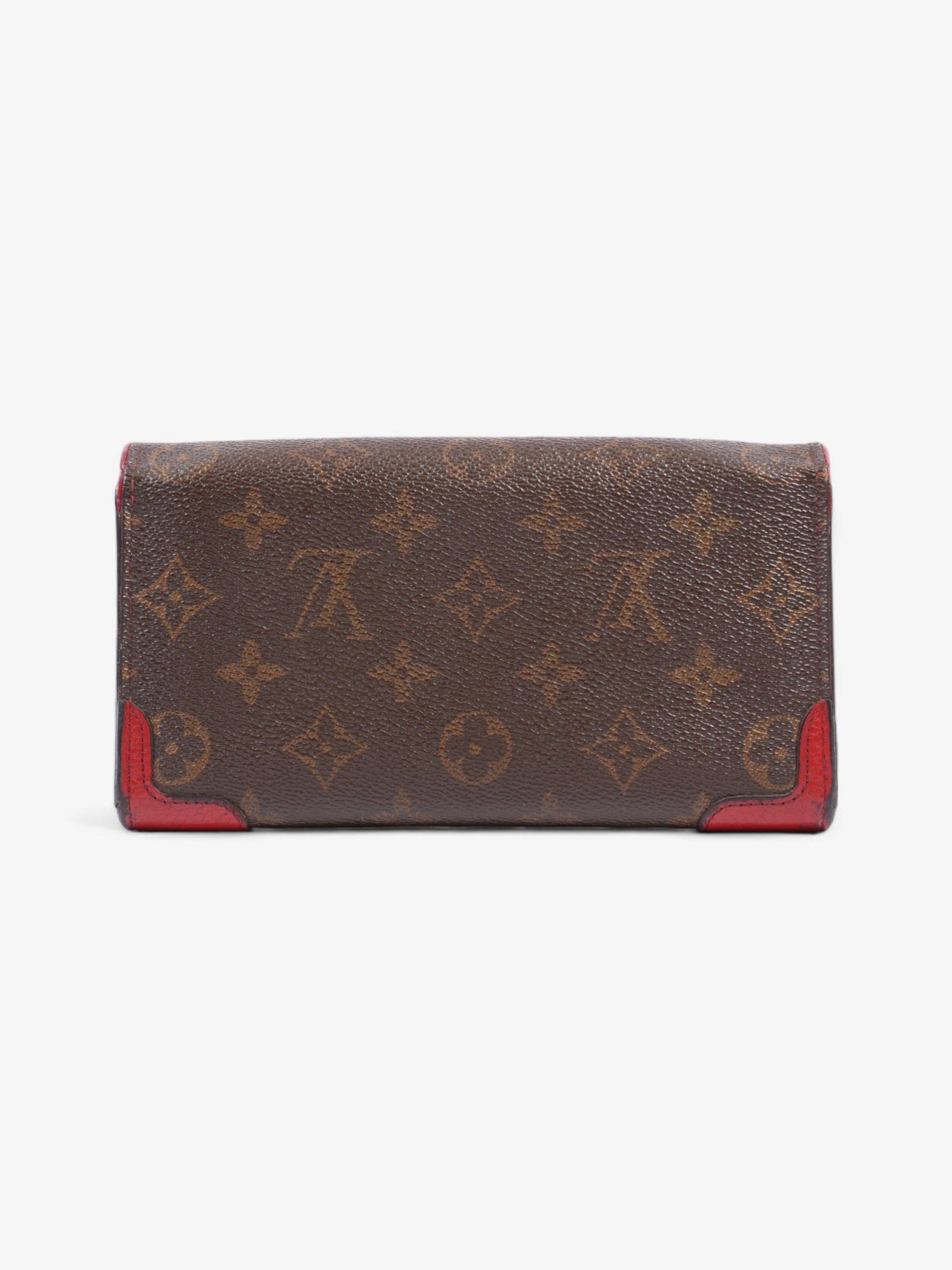Louis Vuitton Portefeiulle Retiro French Coated Monogram Red Canvas Coated Canvas Wallet Case