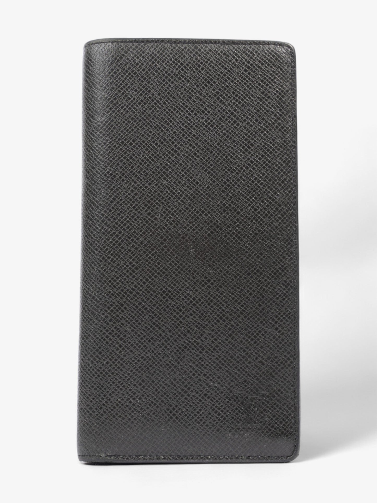Louis Vuitton Taiga Portefeuille Brazza Long Black Leather Wallet Case Black Leather