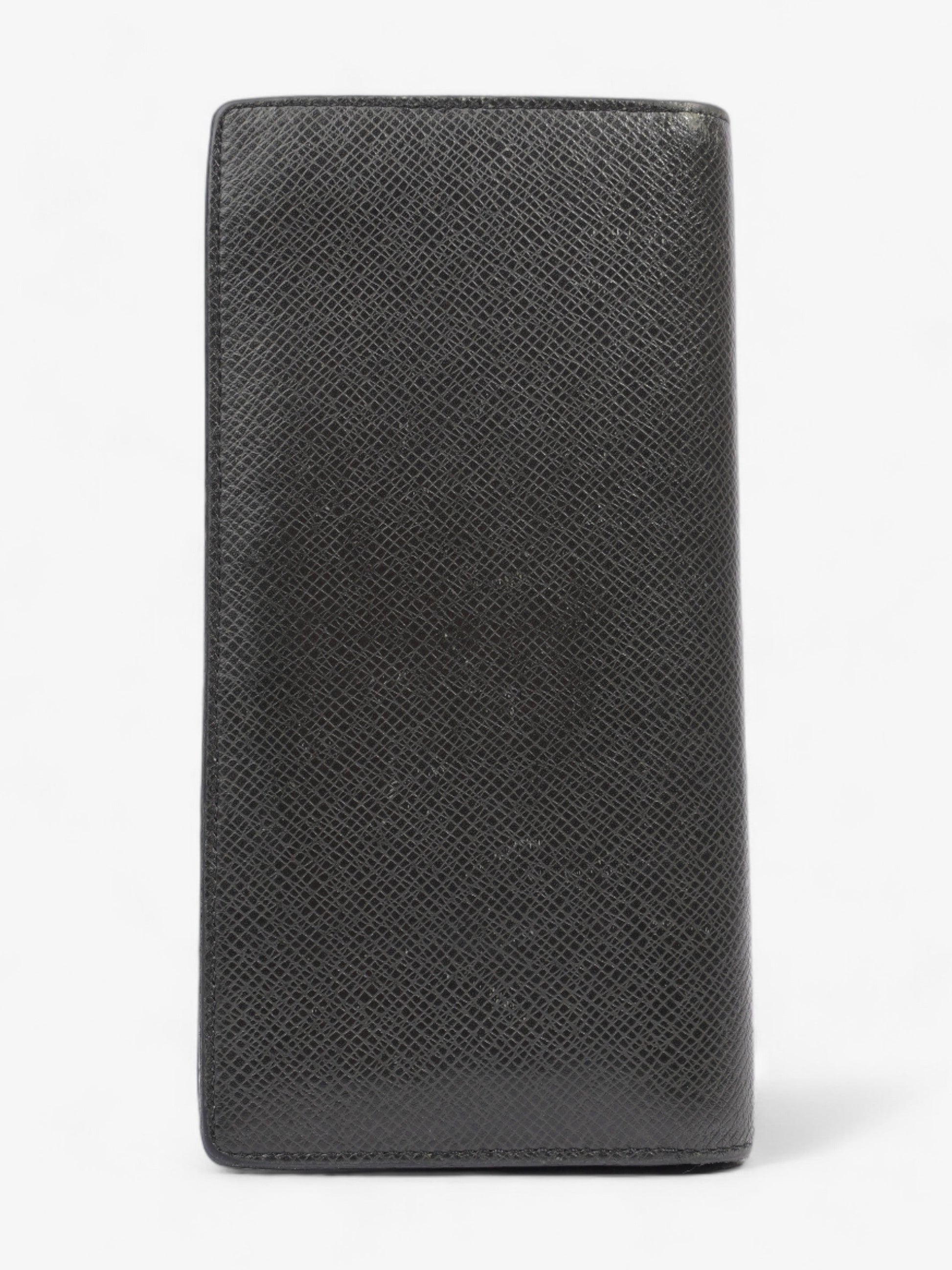 Louis Vuitton Taiga Portefeuille Brazza Long Black Leather Wallet Case Black Leather