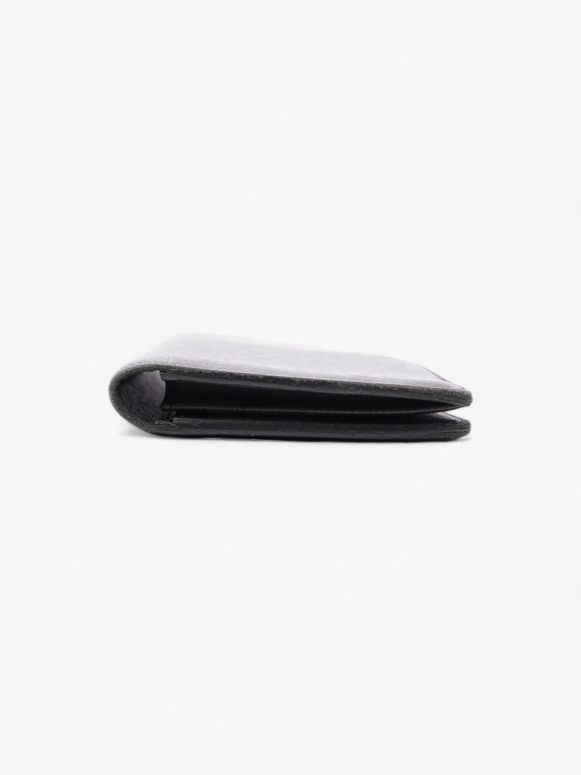 Louis Vuitton Taiga Portefeuille Brazza Long Black Leather Wallet Case Black Leather