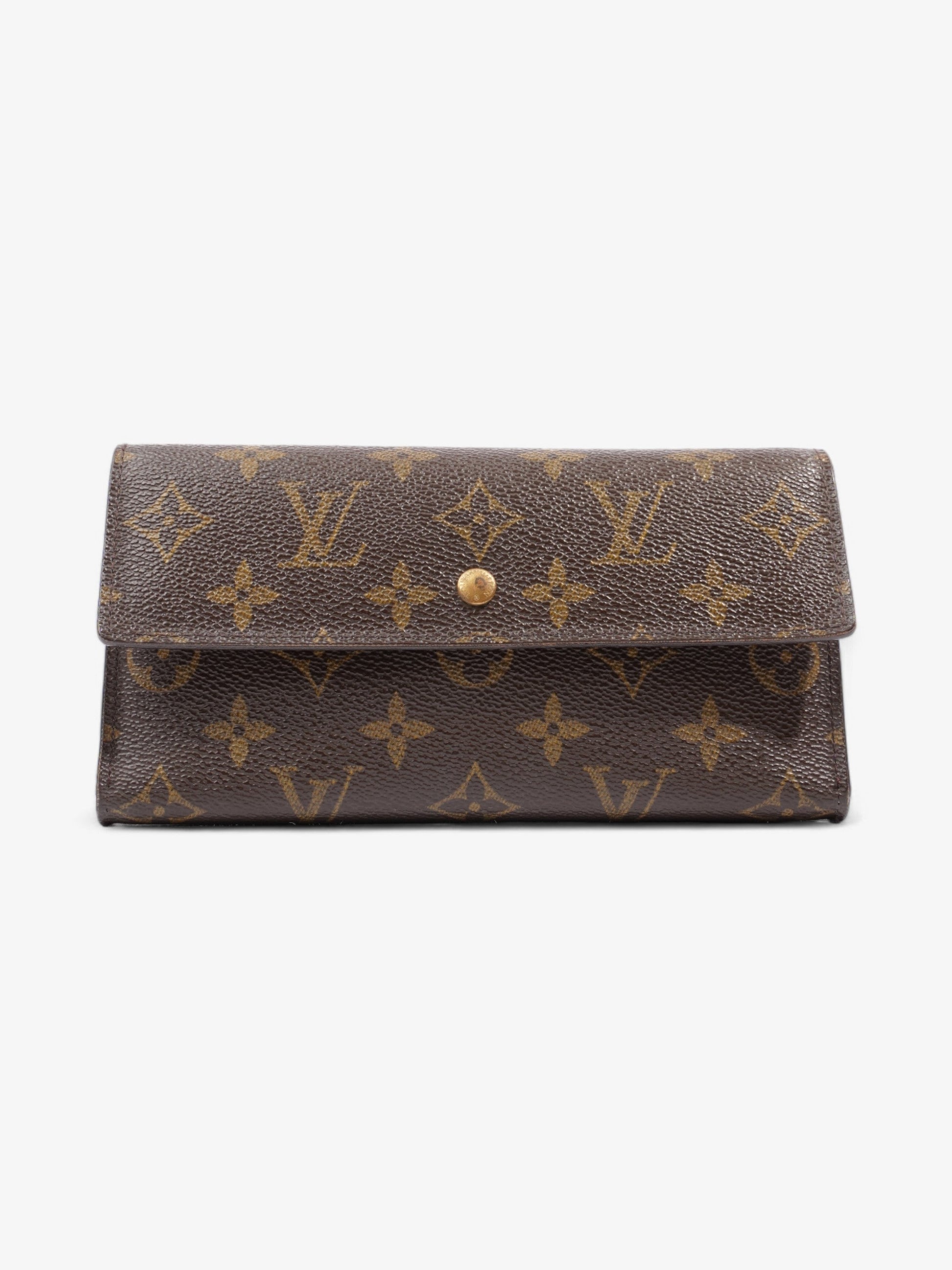 Louis Vuitton Portefeuille International Coated Monogram Canvas Coated Canvas Wallet Case Canvas 2