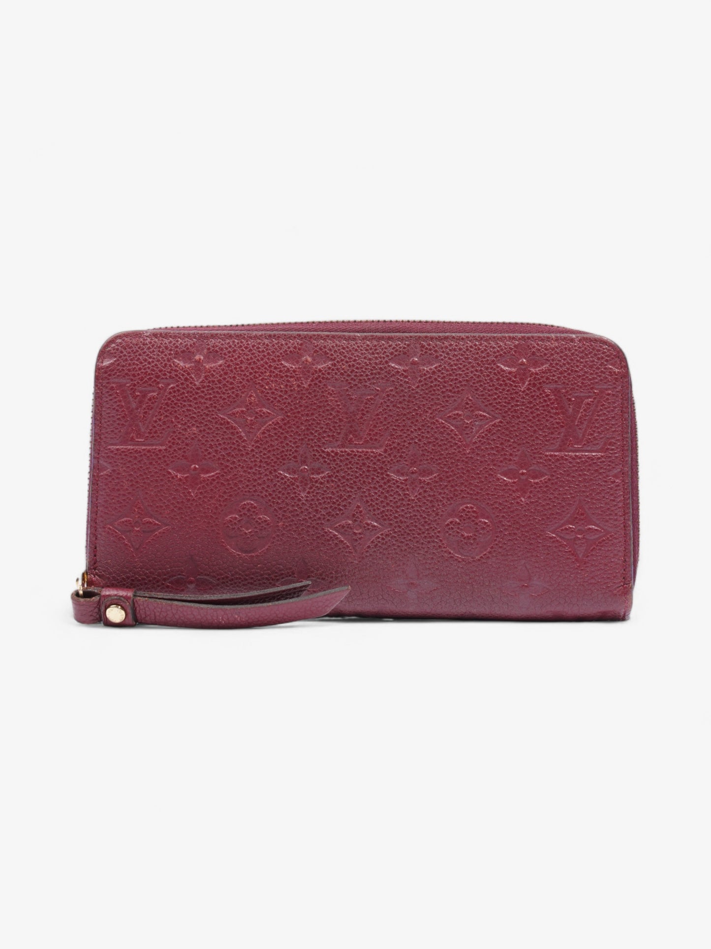 Louis Vuitton Zippy Maroon Empreinte Leather Wallet Case
