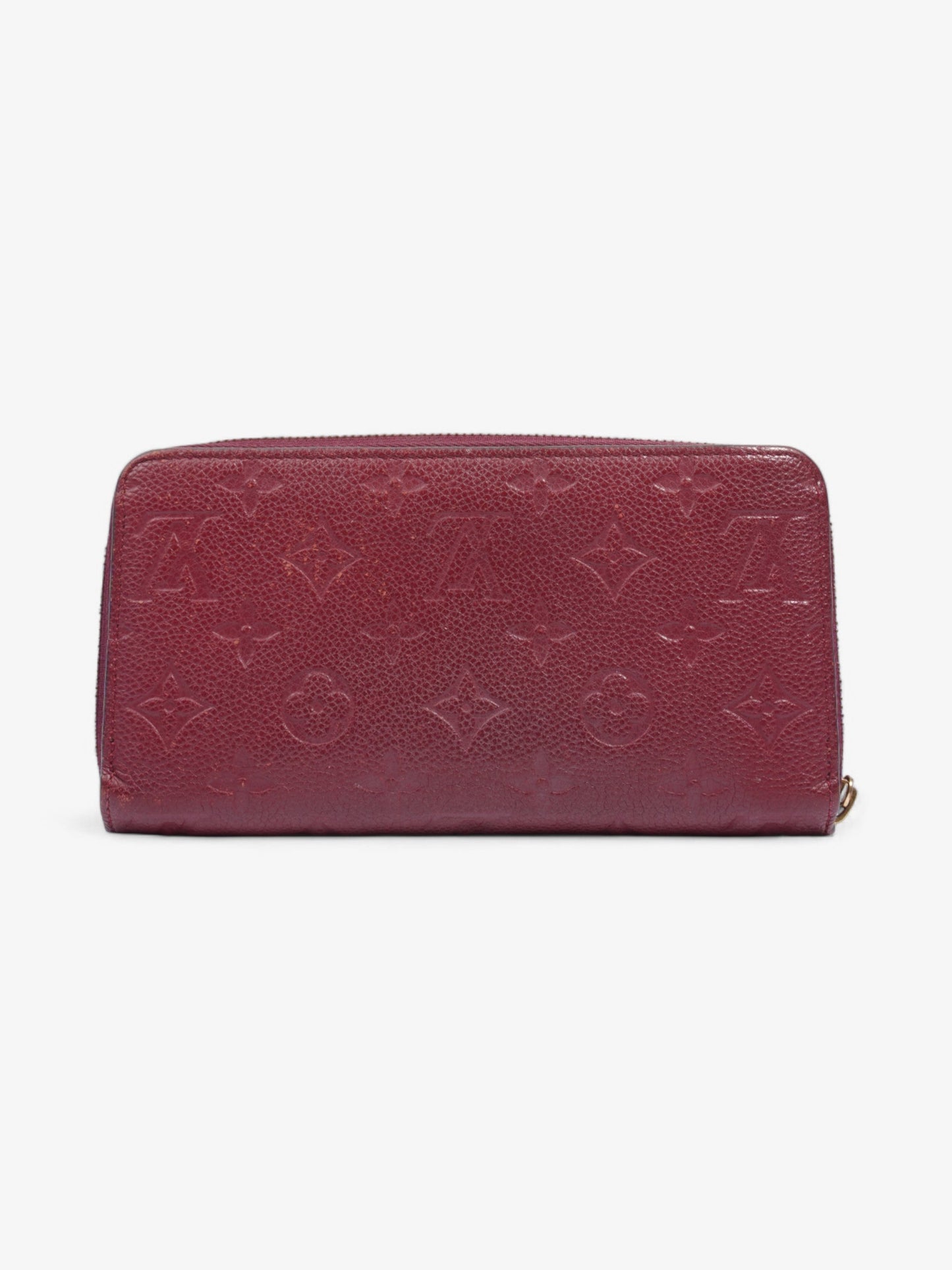 Louis Vuitton Zippy Maroon Empreinte Leather Wallet Case