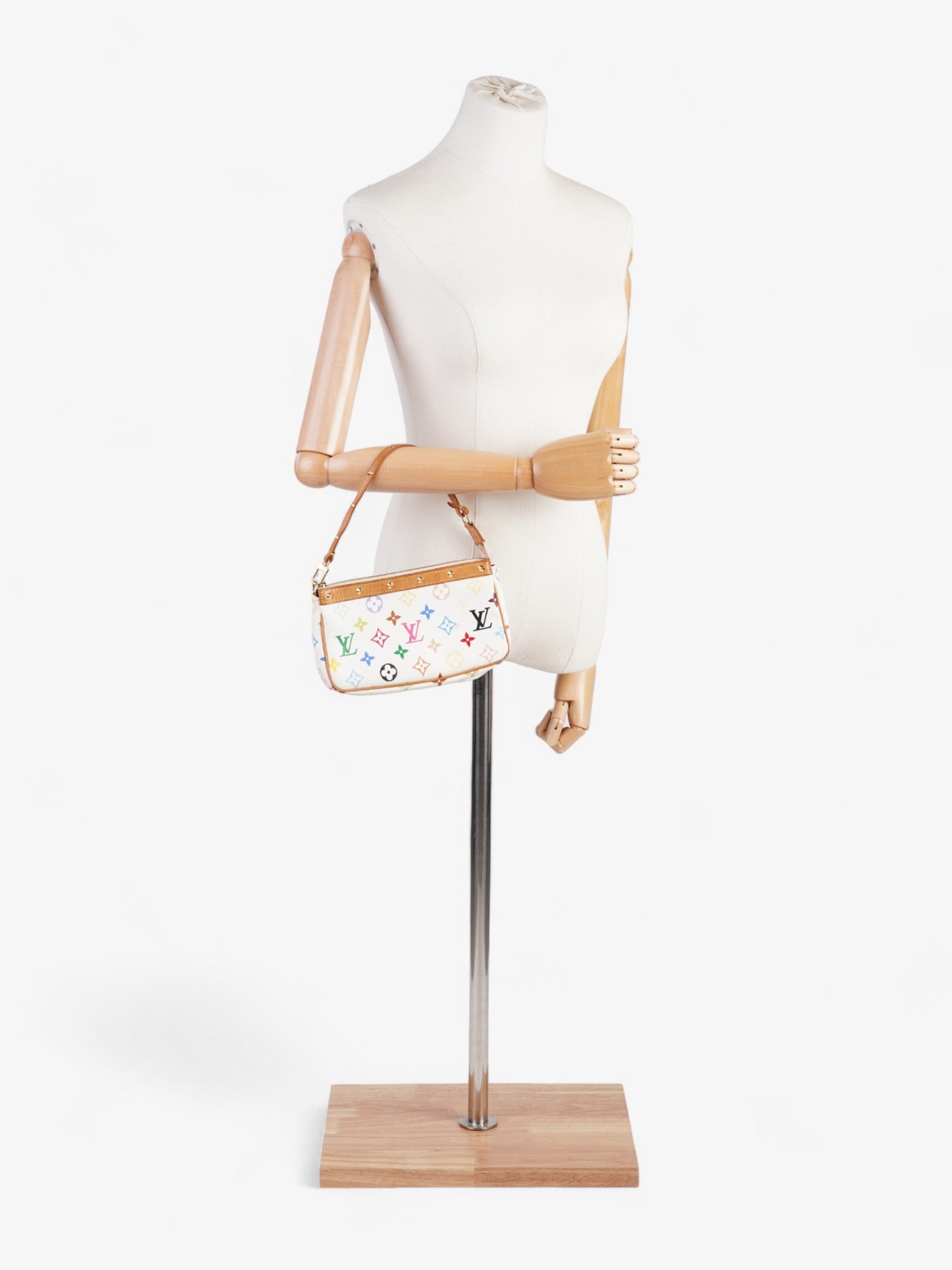 Louis Vuitton Pochette Accessoires Multicoloured Coated Monogram Canvas Coated Canvas White Apparel