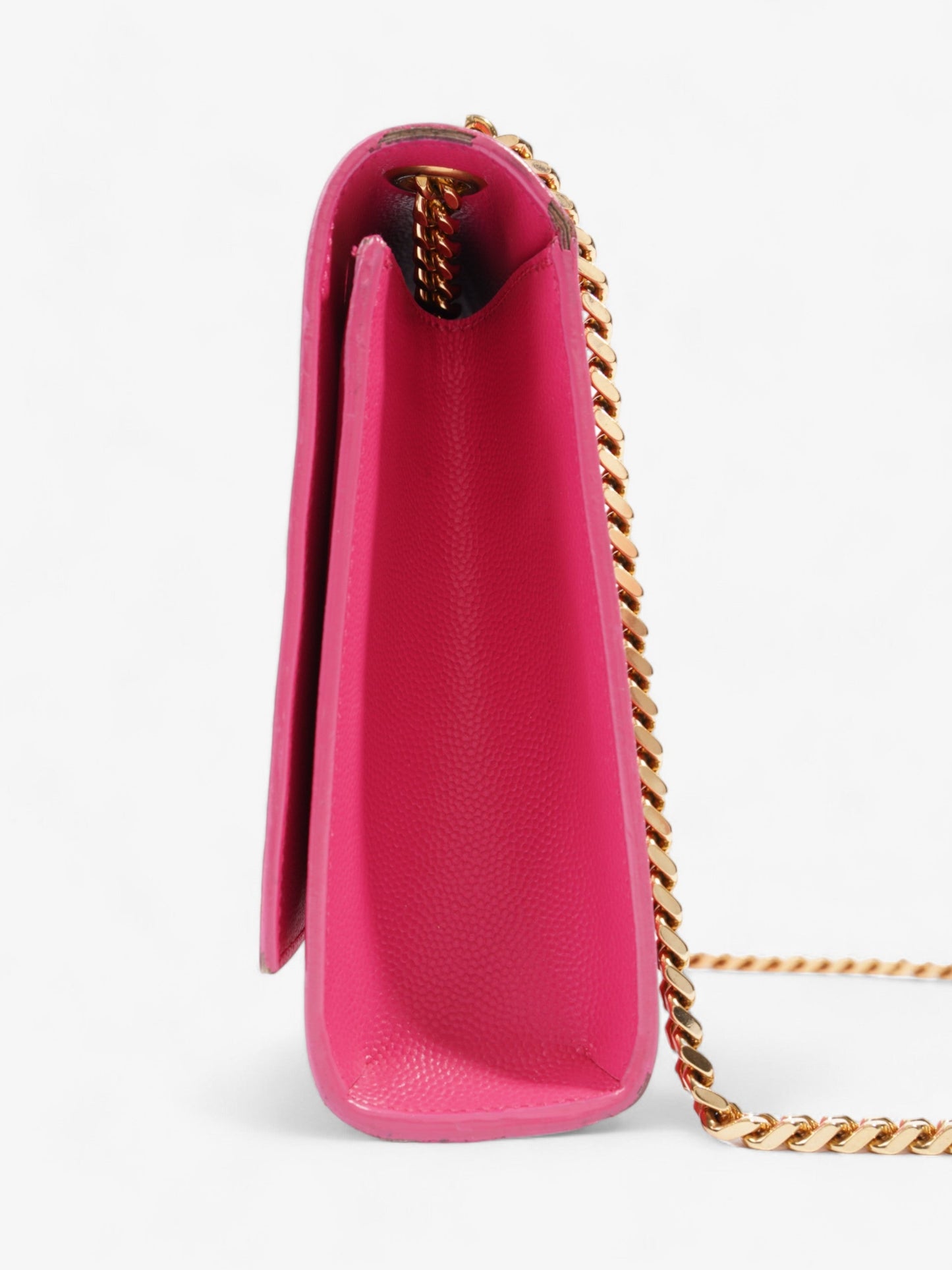 YSL Saint Laurent Kate Neon Grained Crossbody Bag Leather Pink