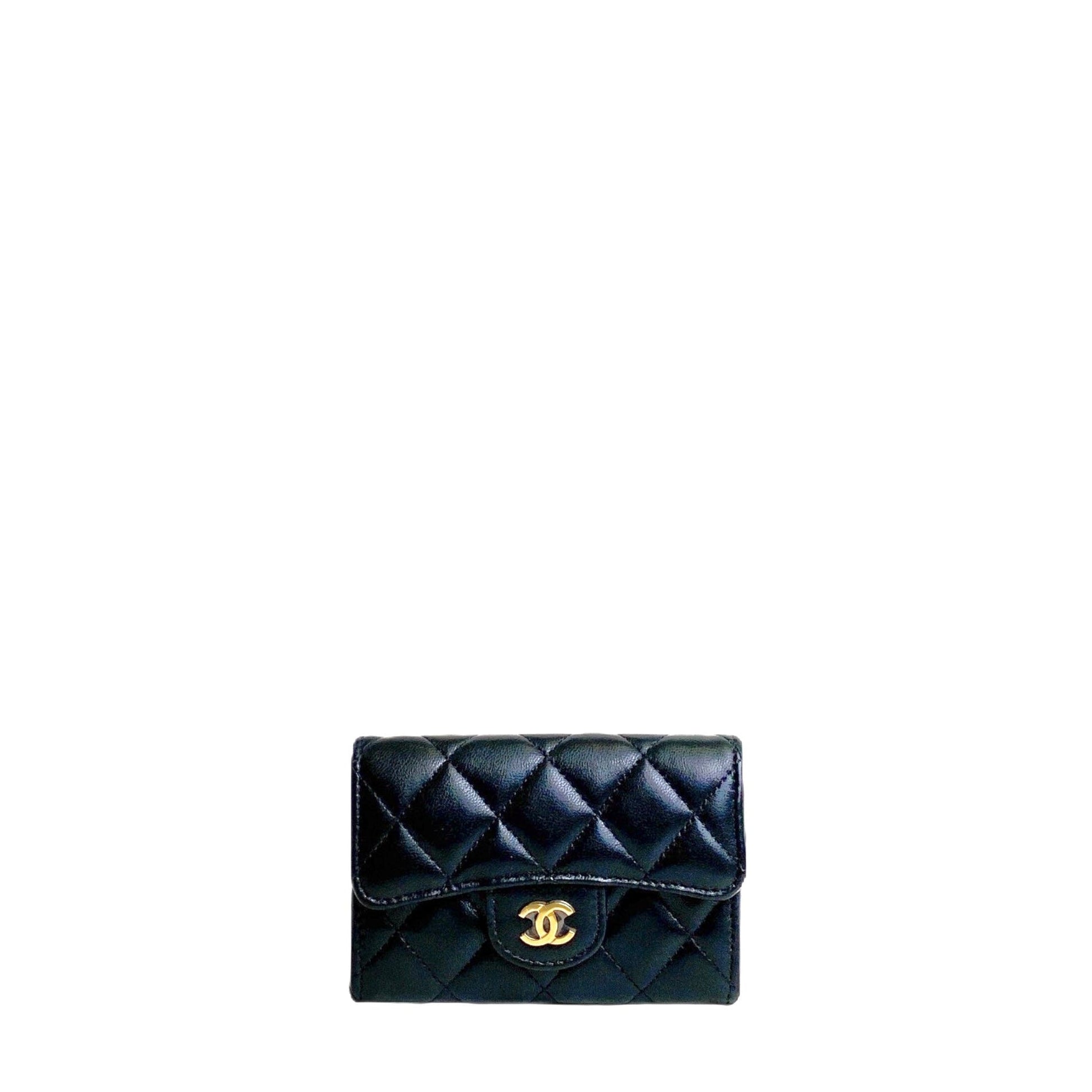 Chanel Cf Card Holder Lambskin Handbag