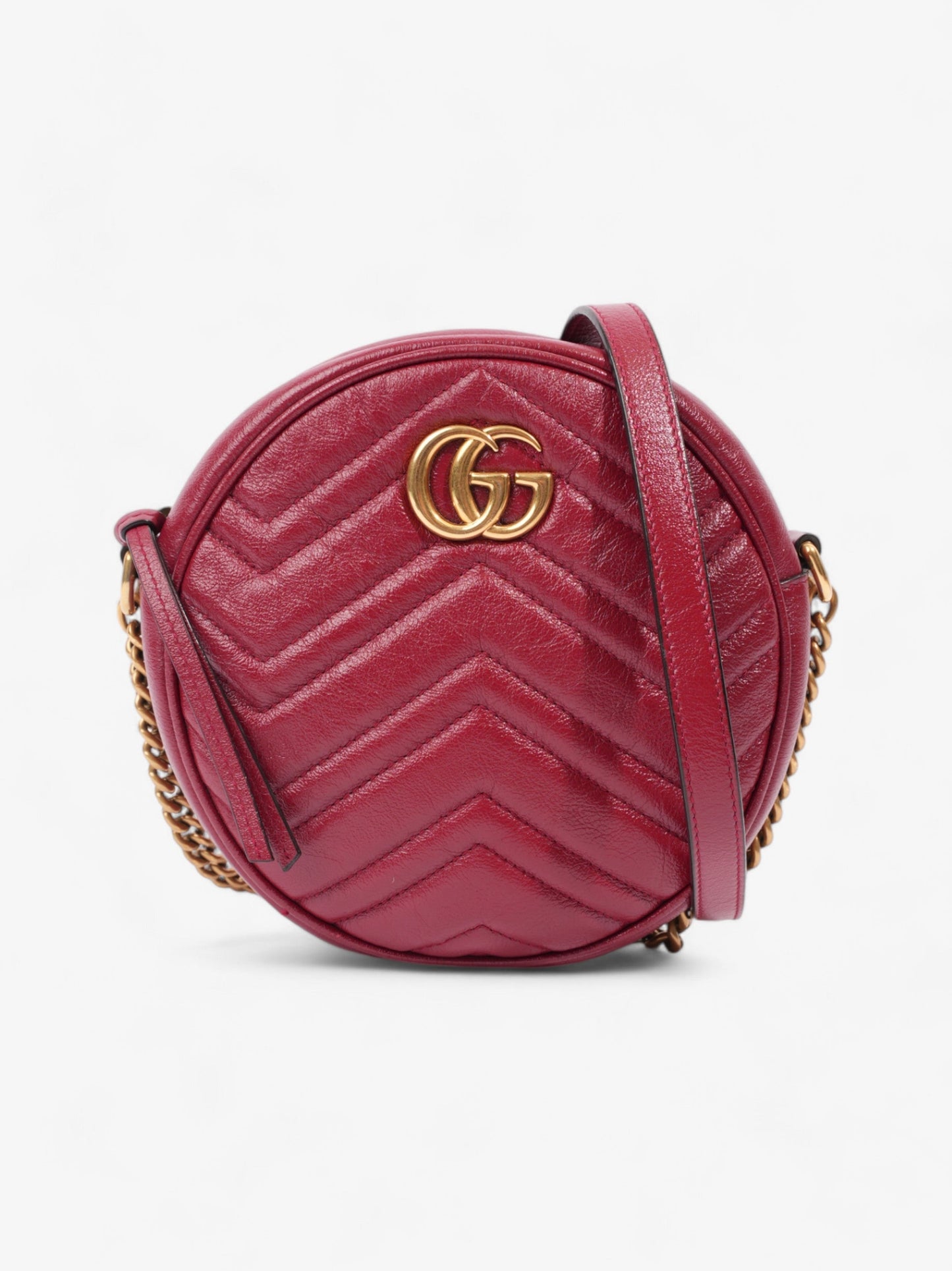 Gucci Marmont Round Bag Leather Matelasse Shoulder Bag Matelasse Leather