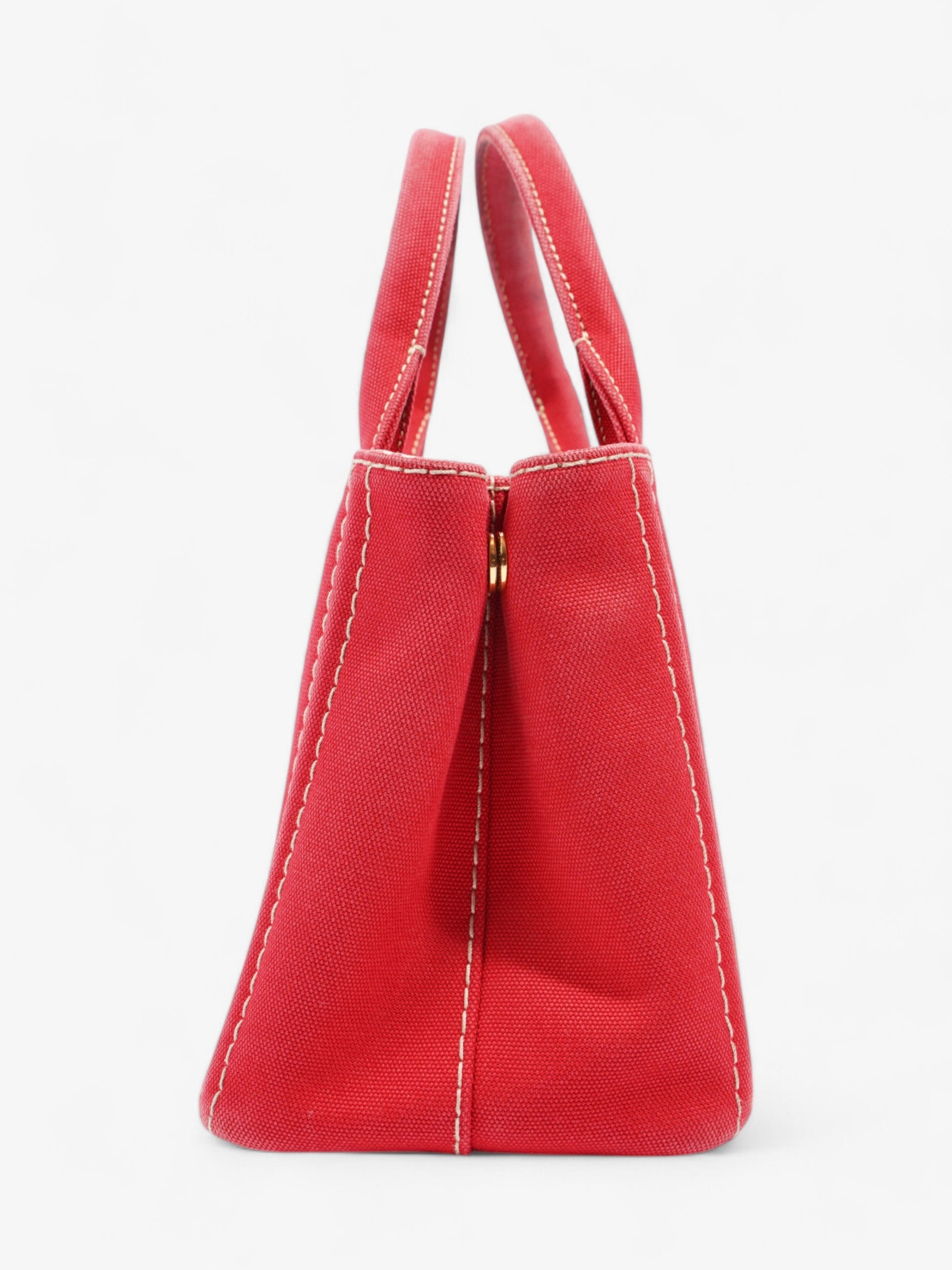 Prada Canapa Way Handbag Cotton Red Travel Bag