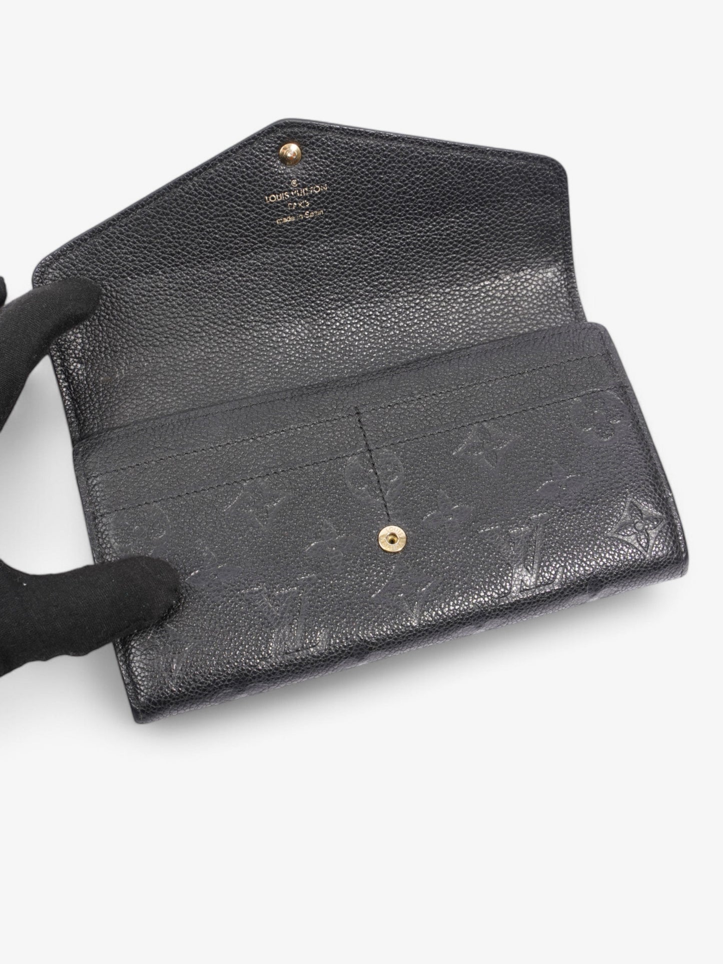 Louis Vuitton Sarah Black Leather Empreinte Wallet Case Leather 5