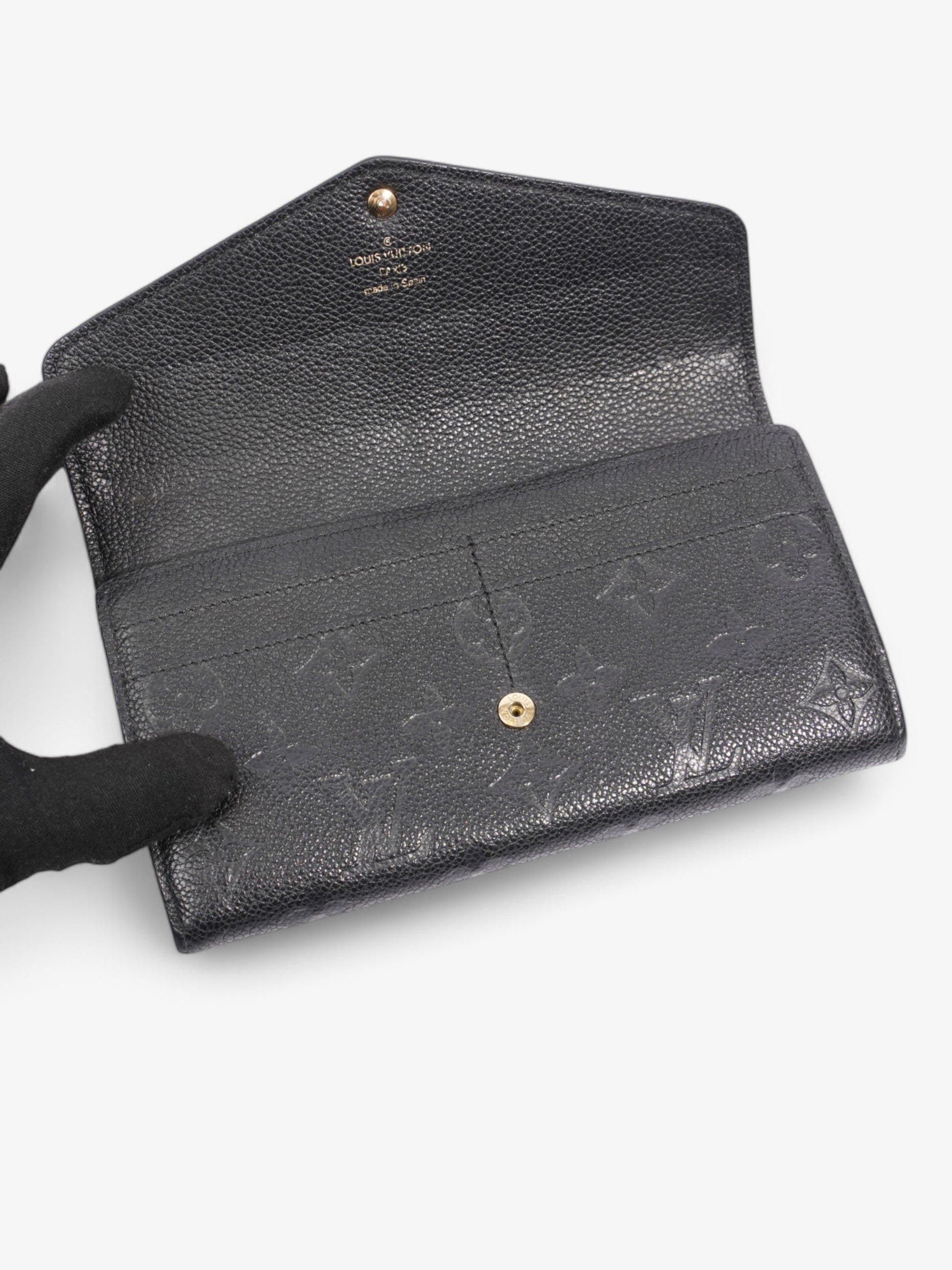 Louis Vuitton Sarah Black Leather Empreinte Wallet Case Leather 5