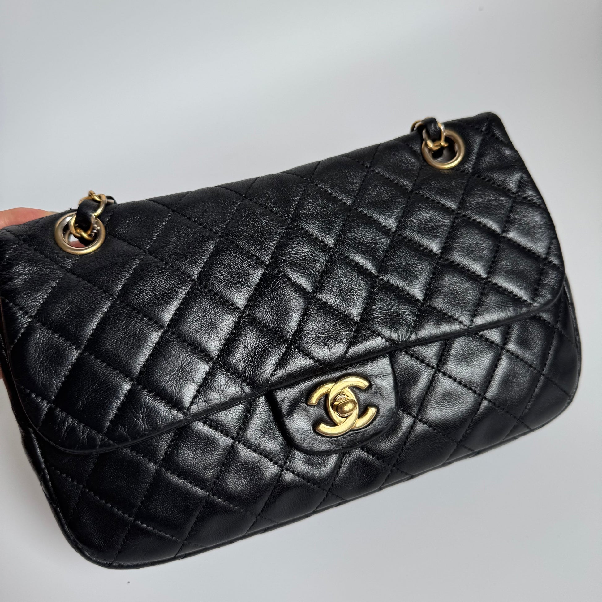 Chanel Classic Flap Lambskin Valentine Marine Charms Black Leather Key Chain Charms 2