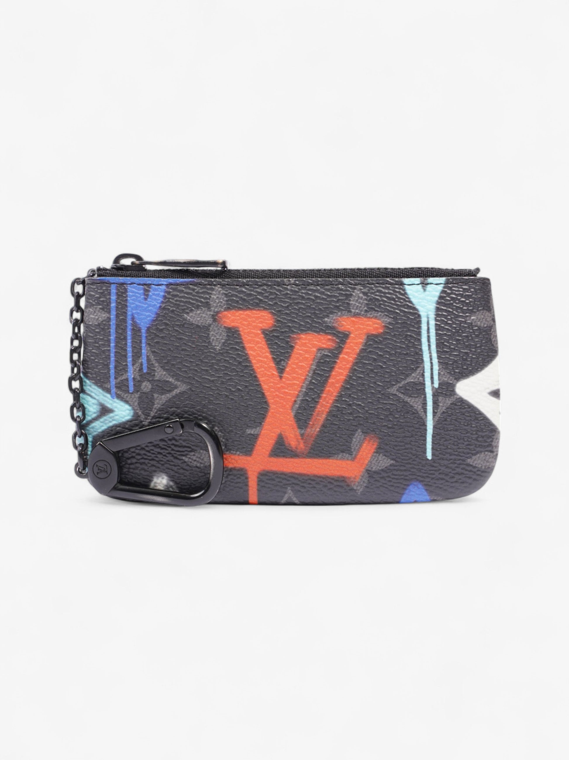 Louis Vuitton Coin Purse Multicolour Coated Canvas Black Wallet Case
