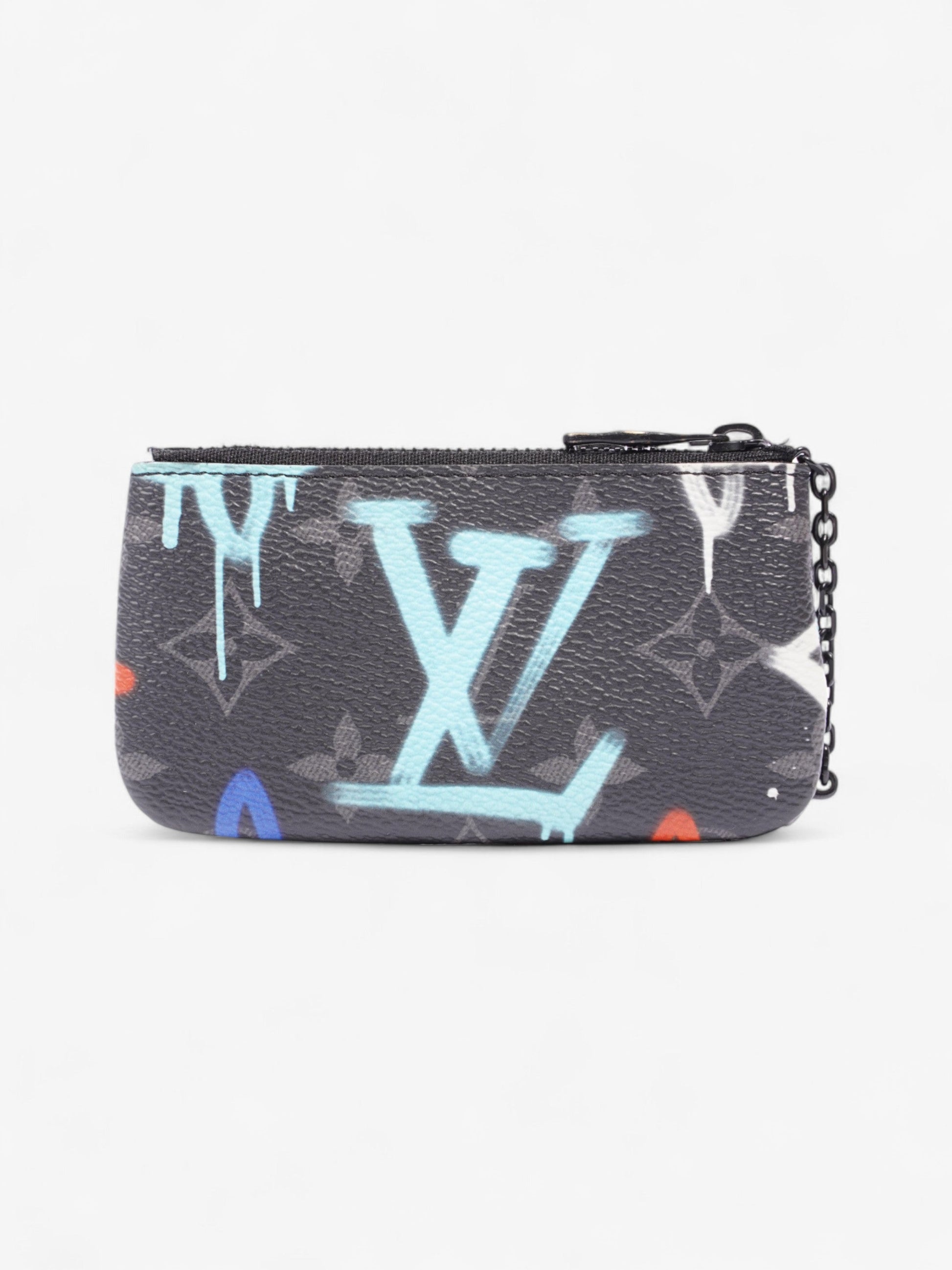 Louis Vuitton Coin Purse Multicolour Coated Canvas Black Wallet Case