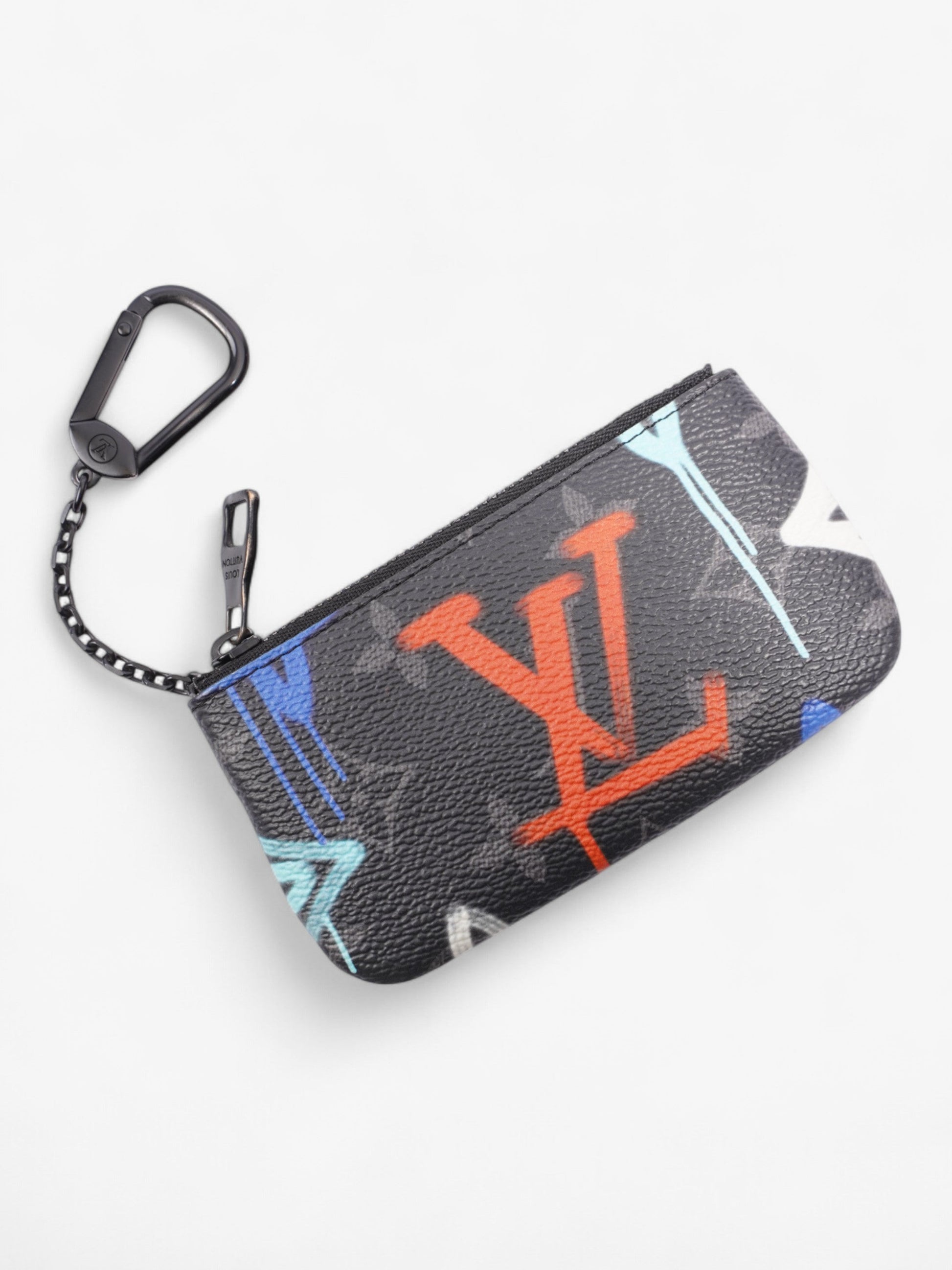 Louis Vuitton Coin Purse Multicolour Coated Canvas Black Wallet Case