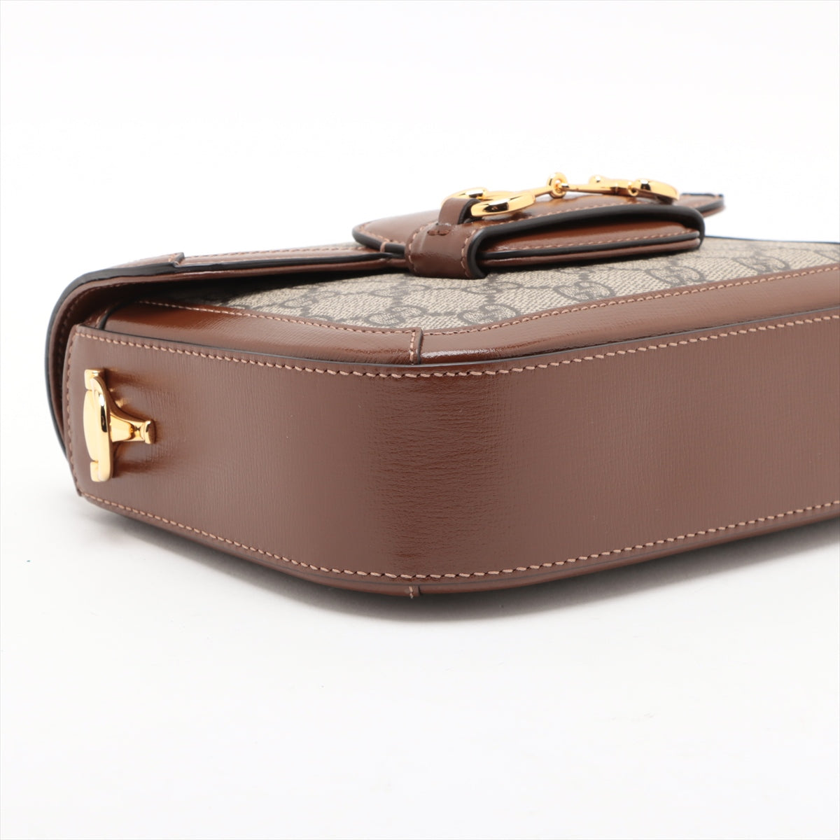 Gucci Brown GG Supreme Horsebit 1955 Small Shoulder Bag [Clearance Sale]