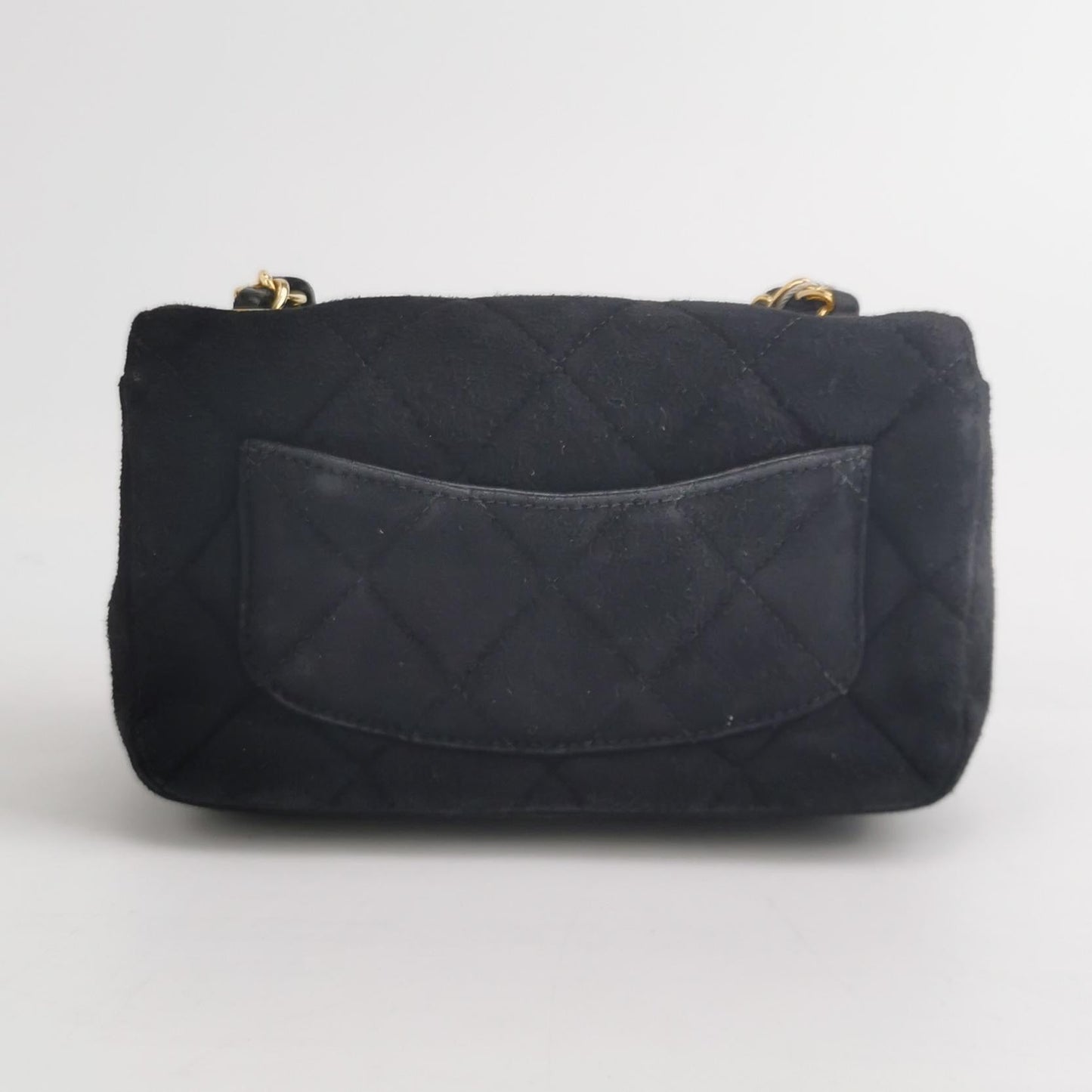 Chanel Classic Flap Extra Suede Quilted -tone Black Gold Mini Bag