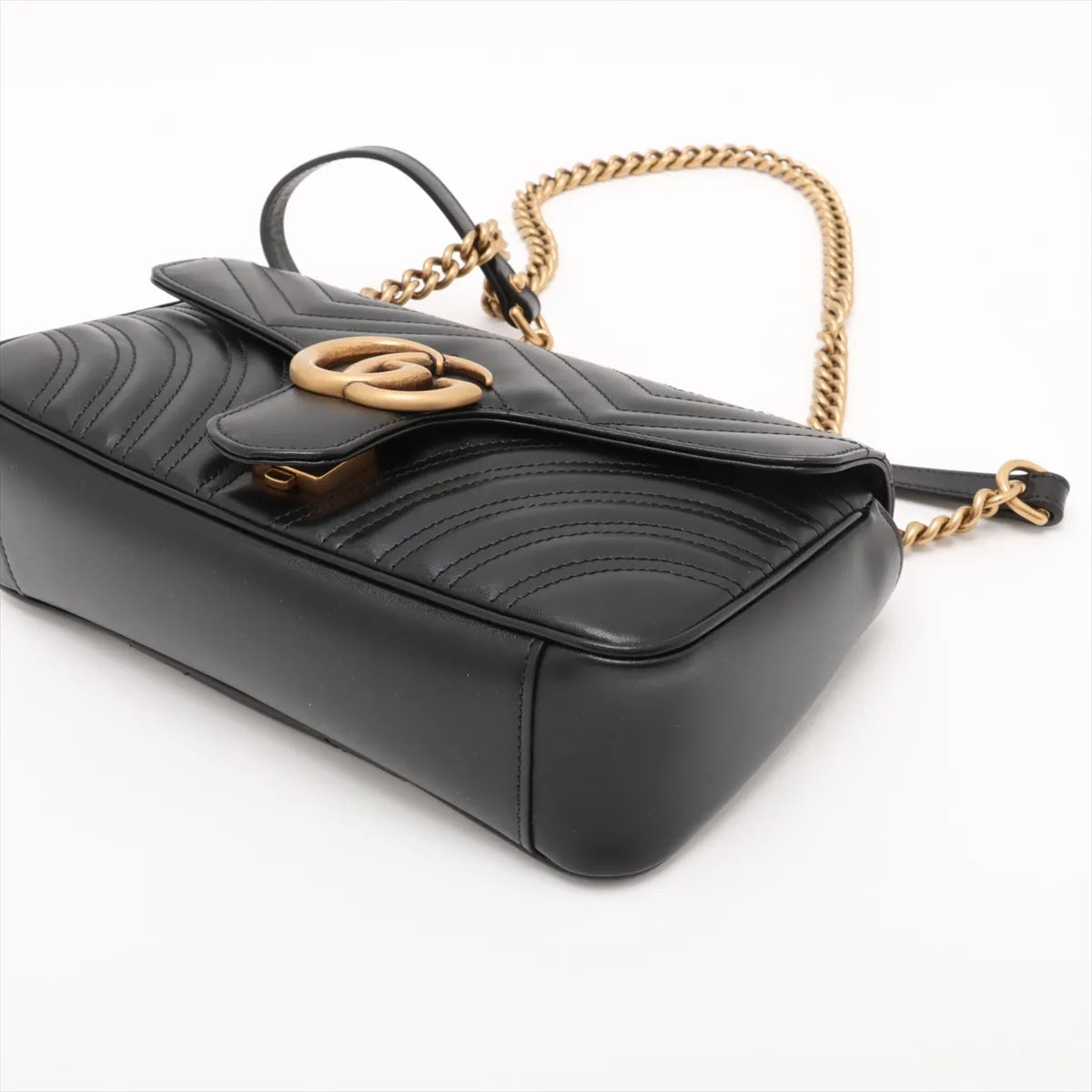 Gucci Black Leather GG Marmont Medium Shoulder Bag [Clearance Sale]