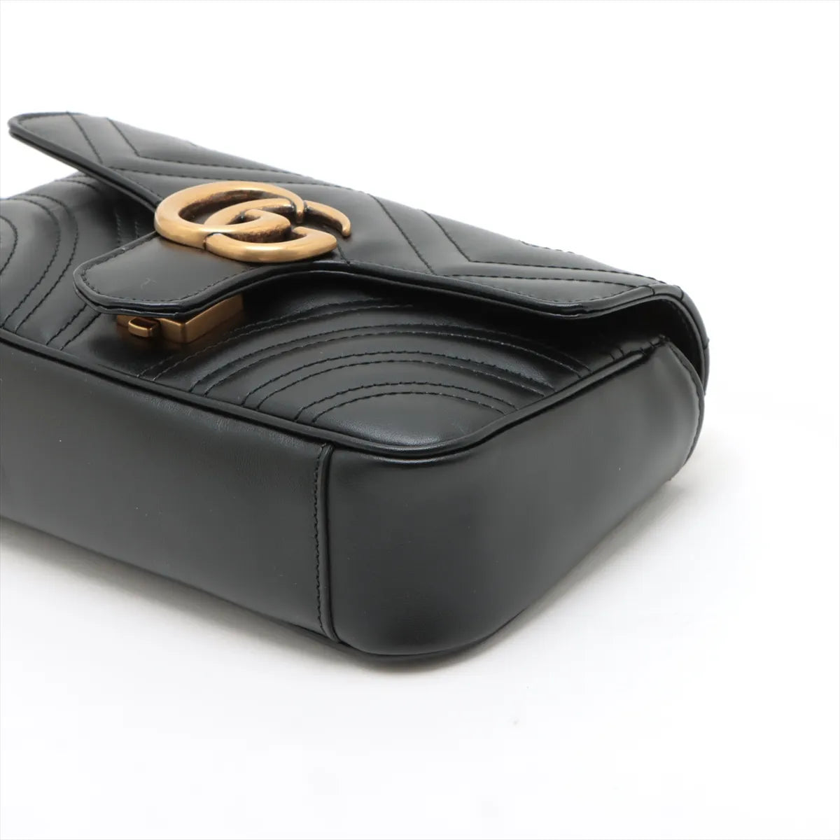 Gucci Black Leather GG Marmont Small Shoulder Bag [Clearance Sale]