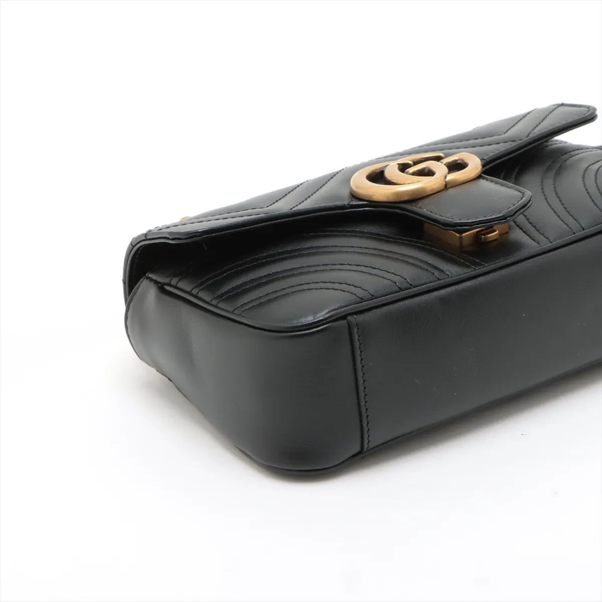 Gucci Black Leather GG Marmont Small Shoulder Bag [Clearance Sale]