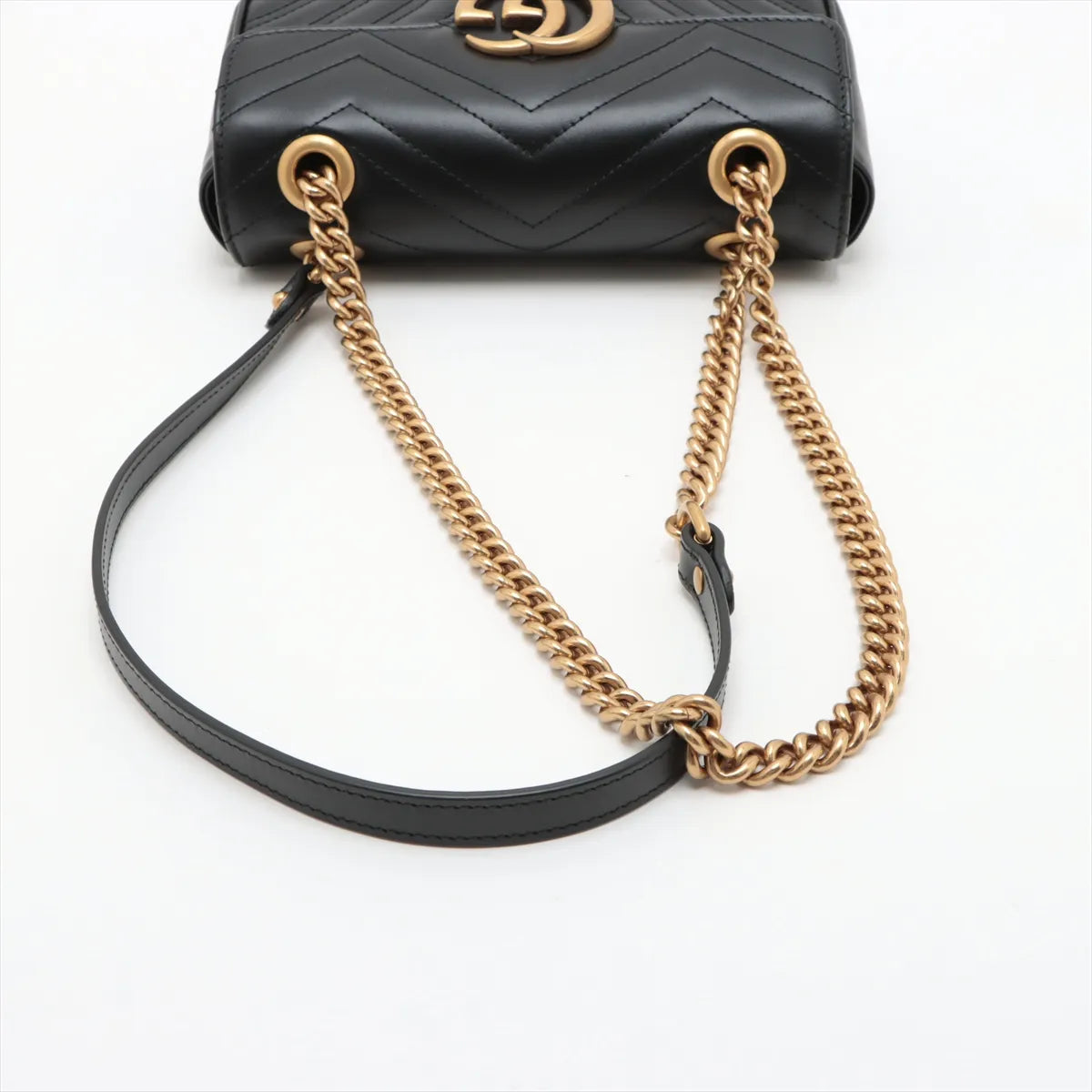 Gucci Black Leather GG Marmont Small Shoulder Bag [Clearance Sale]