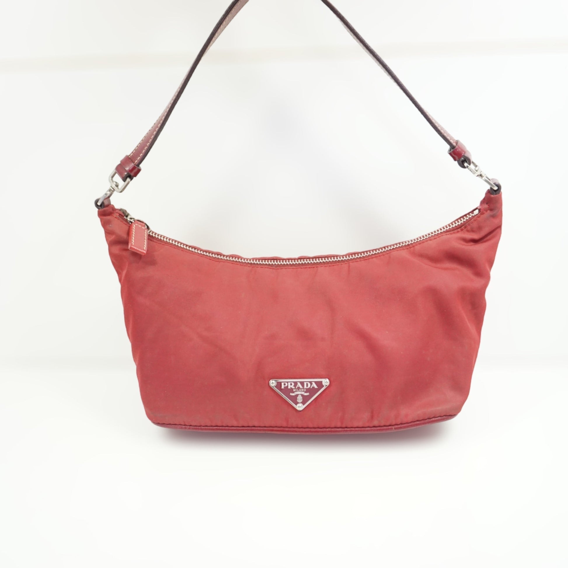 Prada Rød Tessuto Luxury Handbag Travel Bag