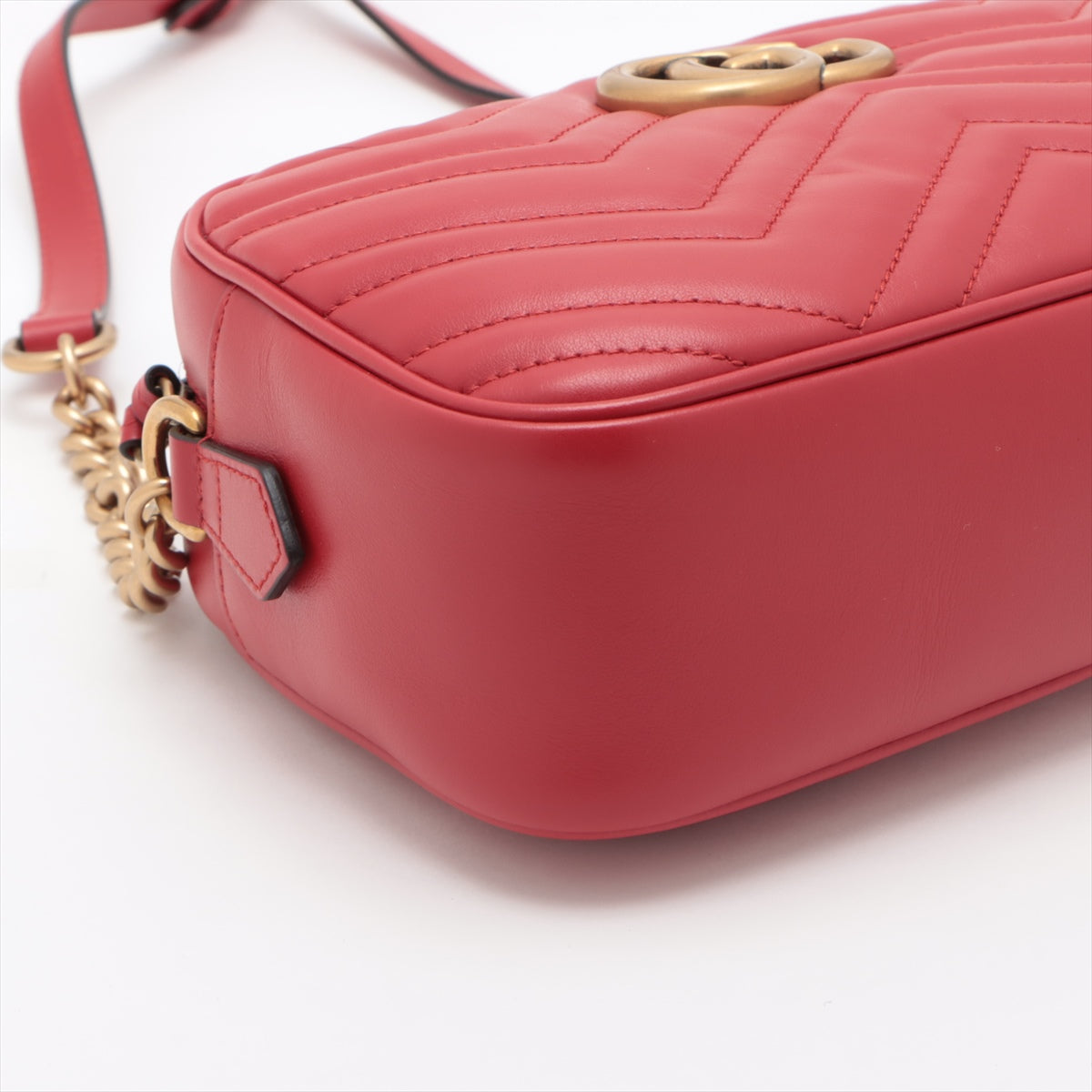 Gucci Red Leather GG Marmont Small Shoulder Bag [Clearance Sale]