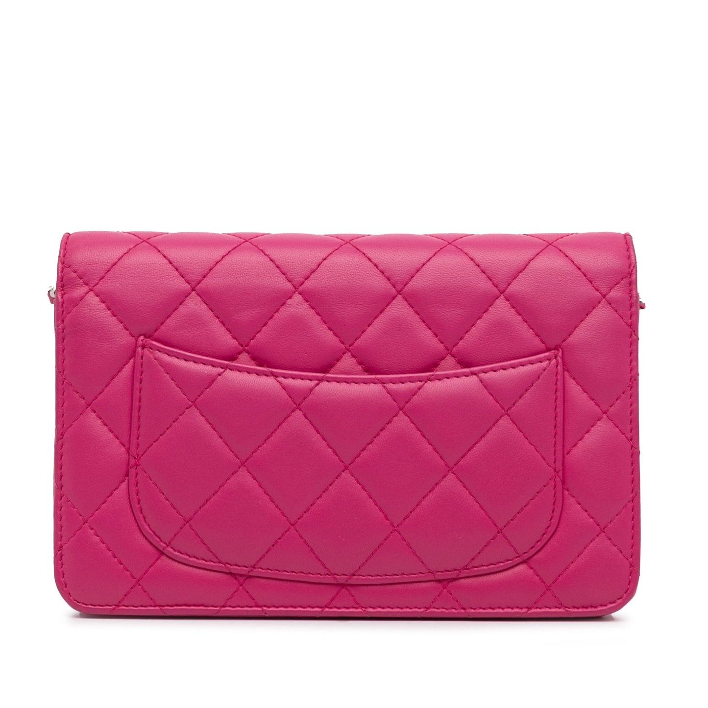 Pink Chanel Classic Lambskin Wallet on Chain Crossbody Bag