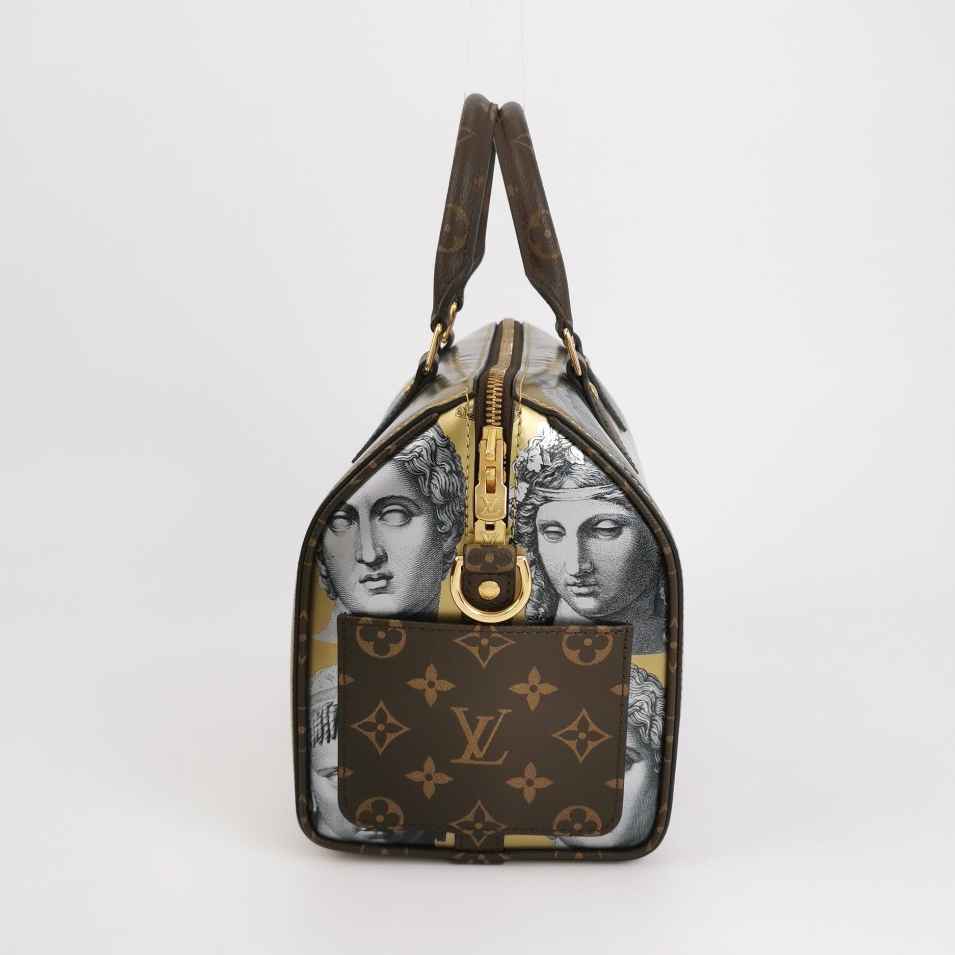 Louis Vuitton Speedy 25 Bandouliere Fornasetti M um Gold Handbag