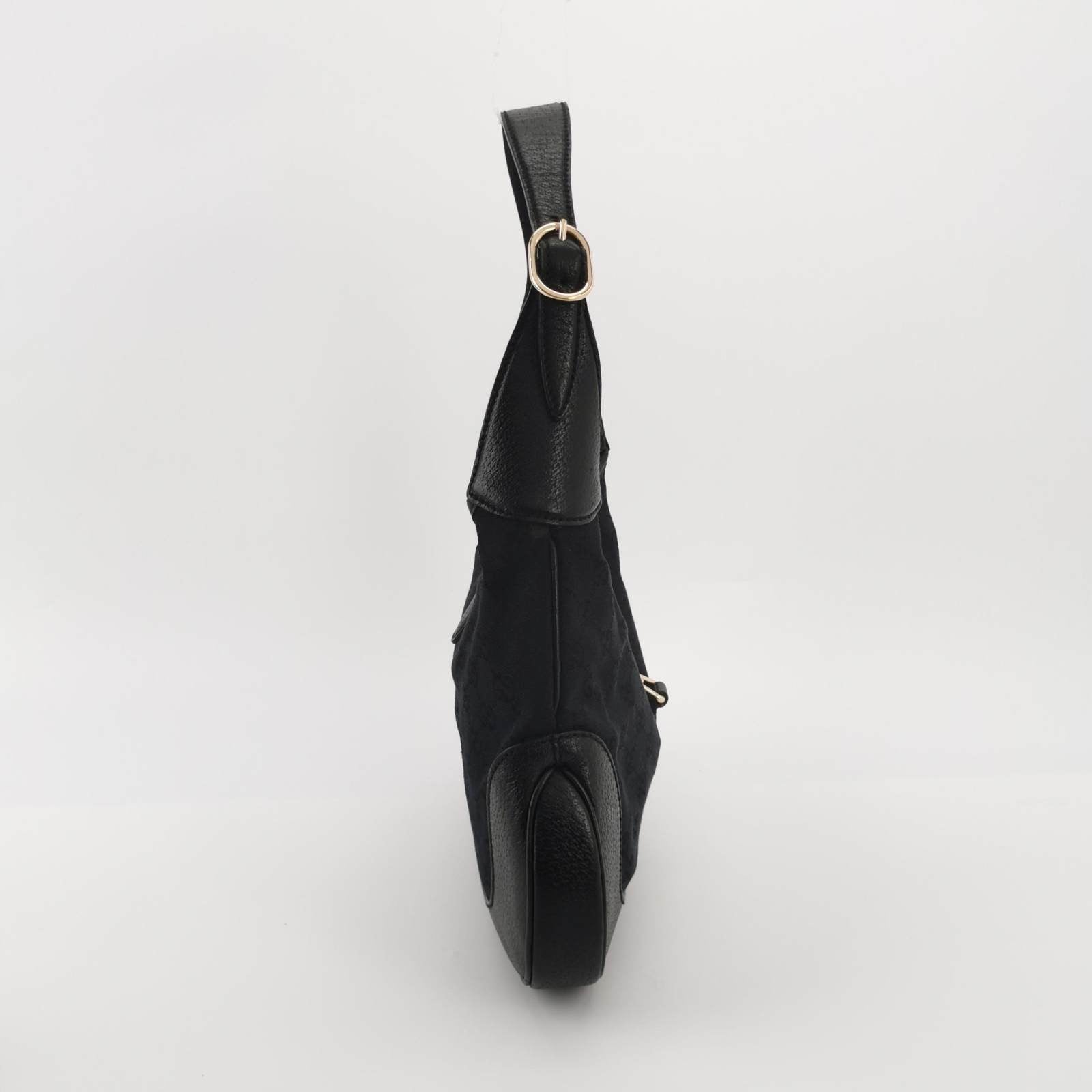 Gucci Jackie Monogram Leather Canvas Black Travel Bag