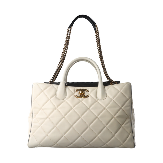 Chanel Portobello Calfskin White Leather Tote Bag