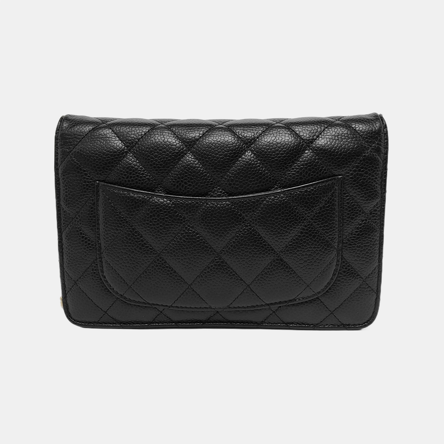 Chanel on Classic Flap Caviar Hardware Black Gold Leather Wallet Case Hardware 1