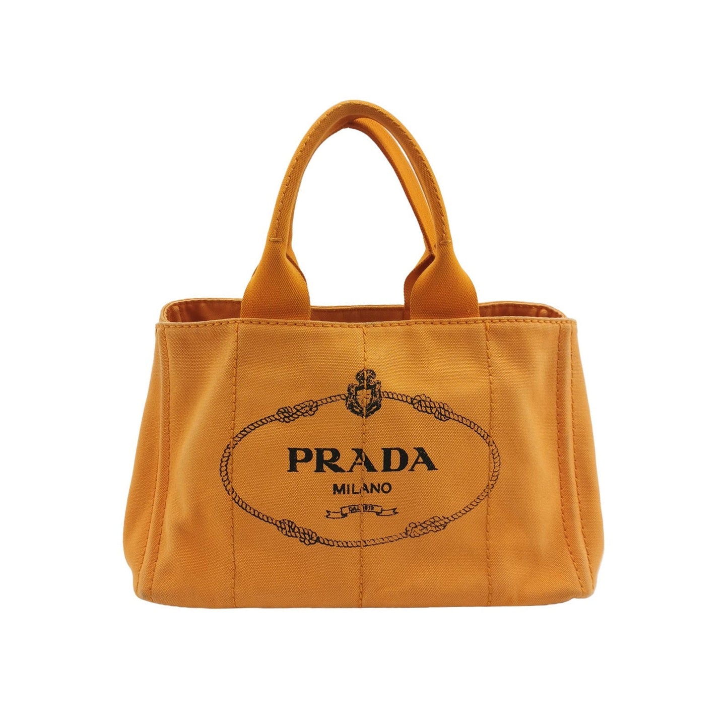 Prada Canape Tote Orange Handbag Canvas Tote Bag