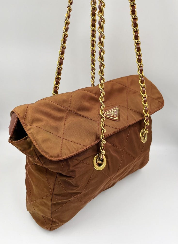 Prada Tote With Handle Nylon Chain Tote Bag Chain Handle 6