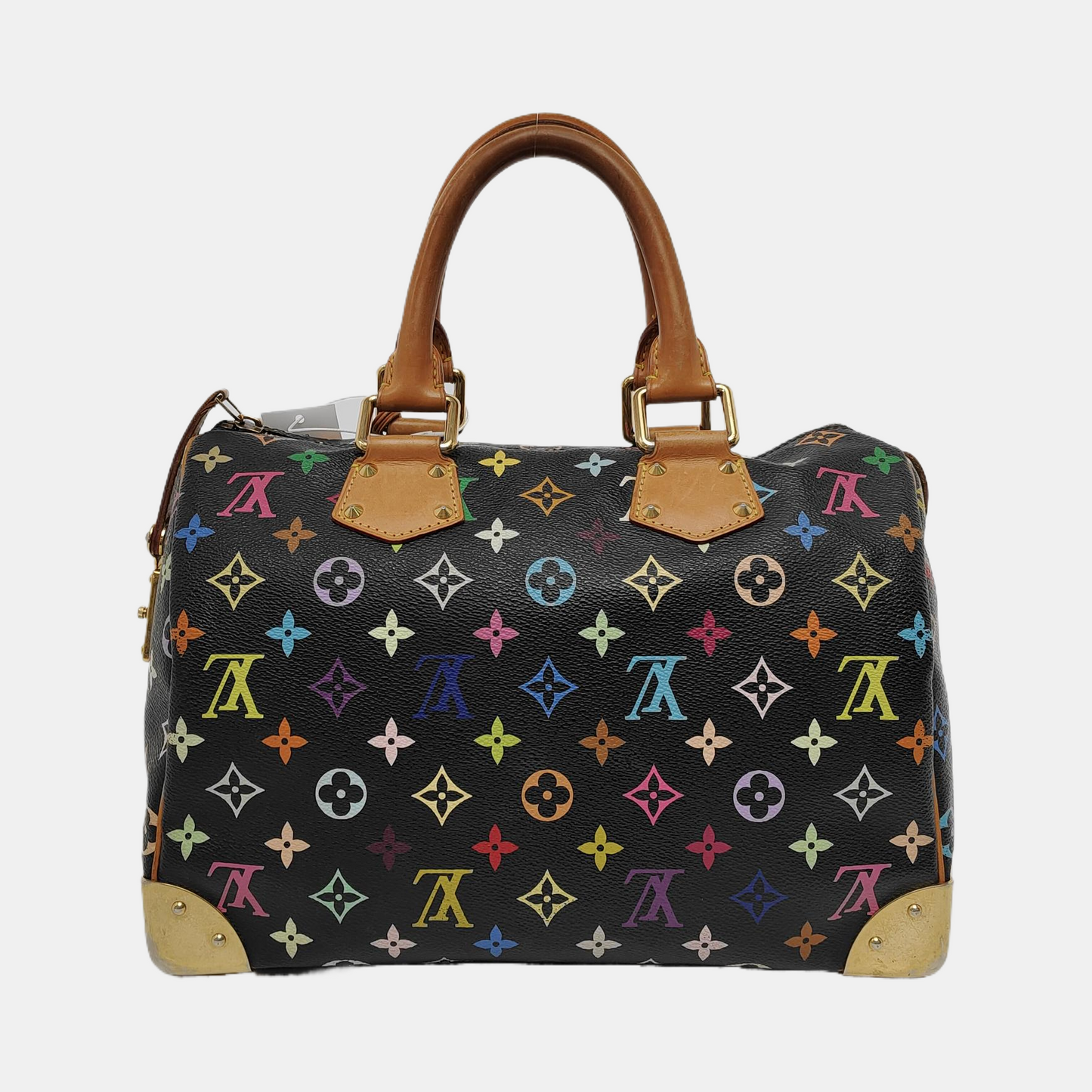 Louis Vuitton x Takashi Murakami Speedy 30 Lock Multicolor Black Handbag